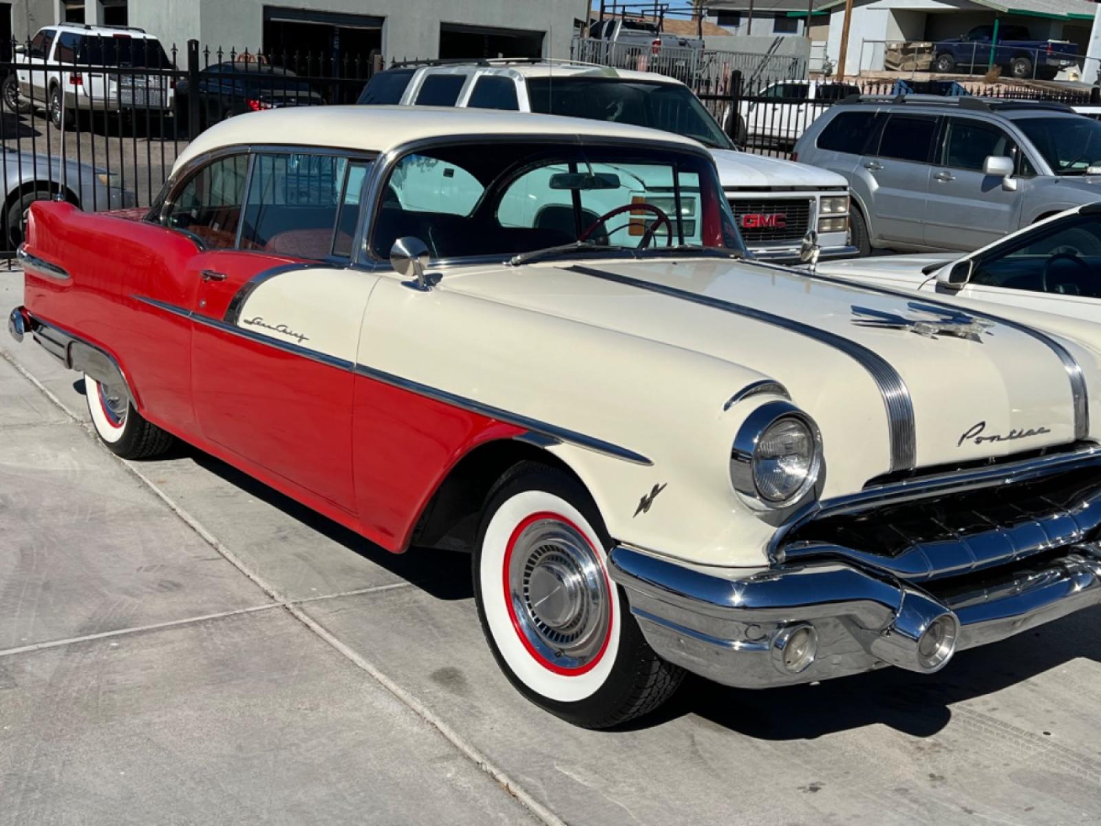 1956 Red pontiac Star chief , located at 2190 Hwy 95, Bullhead City, AZ, 86442, (928) 704-0060, 0.000000, 0.000000 - 1956 Pontiac Starchief Original 52,539 Original Miles. Original Interior. Stored over 30+ years in air conditioned storage . We are adding vintage air conditioning. This car is very rare with the original paint and original interior. Actual miles of 52,539. 326 cubic in V8. - Photo #0