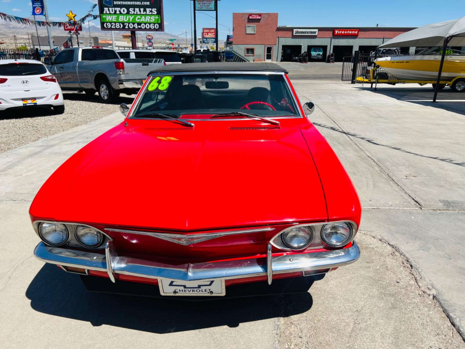 1968 Red Chevrolet Corvair , located at 2190 Hwy 95, Bullhead City, AZ, 86442, (928) 704-0060, 0.000000, 0.000000 - 1968 Chevrolet Corvair resto mod. Rare electric power convertible top.58k original miles. 6 cylinder engine . Automatic 4 speed transmission. Second gen corvair. custom interior/seats. runs and drives great. - Photo #1