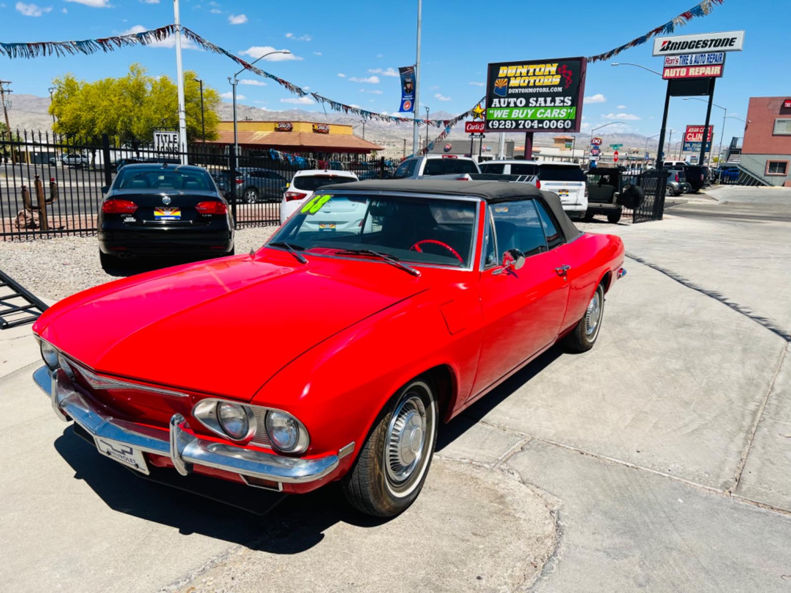 1968 Red Chevrolet Corvair , located at 2190 Hwy 95, Bullhead City, AZ, 86442, (928) 704-0060, 0.000000, 0.000000 - 1968 Chevrolet Corvair resto mod. Rare electric power convertible top.58k original miles. 6 cylinder engine . Automatic 4 speed transmission. Second gen corvair. custom interior/seats. runs and drives great. - Photo #2