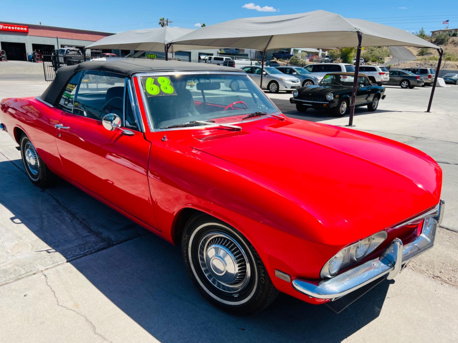 1968 Red Chevrolet Corvair , located at 2190 Hwy 95, Bullhead City, AZ, 86442, (928) 704-0060, 0.000000, 0.000000 - 1968 Chevrolet Corvair resto mod. Rare electric power convertible top.58k original miles. 6 cylinder engine . Automatic 4 speed transmission. Second gen corvair. custom interior/seats. runs and drives great. - Photo #4