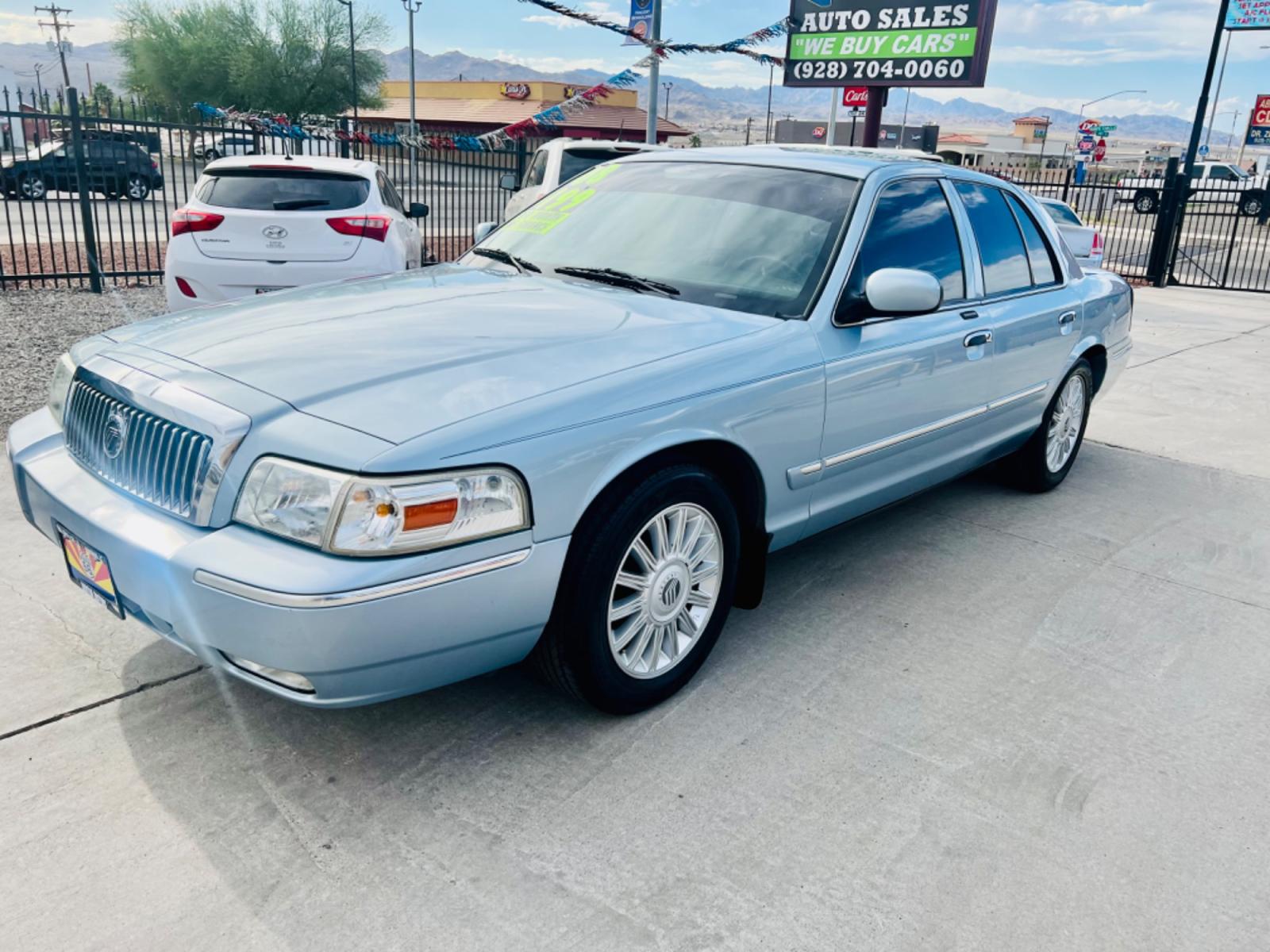 2008 blue /tan Mercury Grand Marquis LS (2MEFM75V98X) with an 4.6L V8 OHC FFV engine, 4-Speed Automatic Overdrive transmission, located at 2190 Hwy 95, Bullhead City, AZ, 86442, (928) 704-0060, 0.000000, 0.000000 - 2008 Mercury Grand Marquis LS. super clean. 4.6 V8. 126k miles. automatic, leather. Completely serviced. Ice cold A/c . free warranty. In house financing available. Buy here pay here. Free carfax. Free and clear Arizona title. This car runs and drives great. V8 - Photo #2