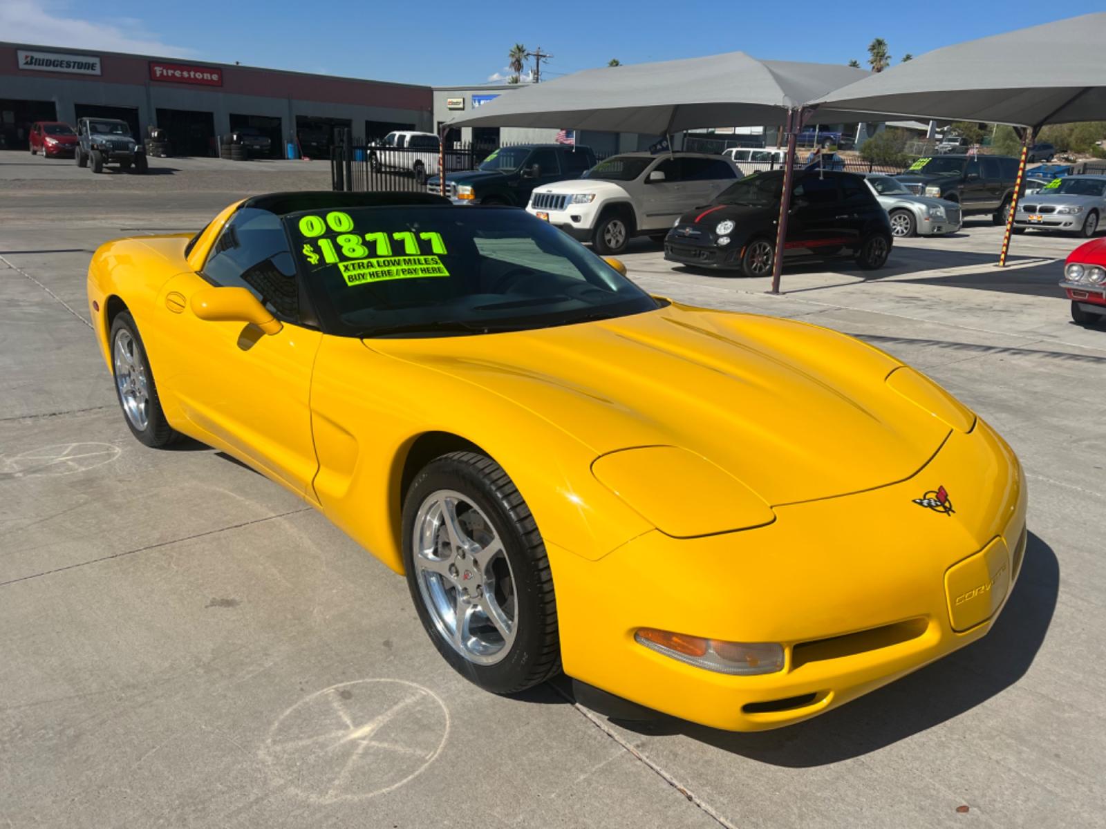 2000 Yellow Chevrolet Corvette Coupe (1G1YY22G7Y5) with an 5.7L V8 OHV 16V engine, located at 2190 Hwy 95, Bullhead City, AZ, 86442, (928) 704-0060, 0.000000, 0.000000 - 2000 Chevrolet Corvette Coupe. 84k miles. Always garaged. 2 owner clean carfax. Michelin tires. In excellent condition. - Photo #1