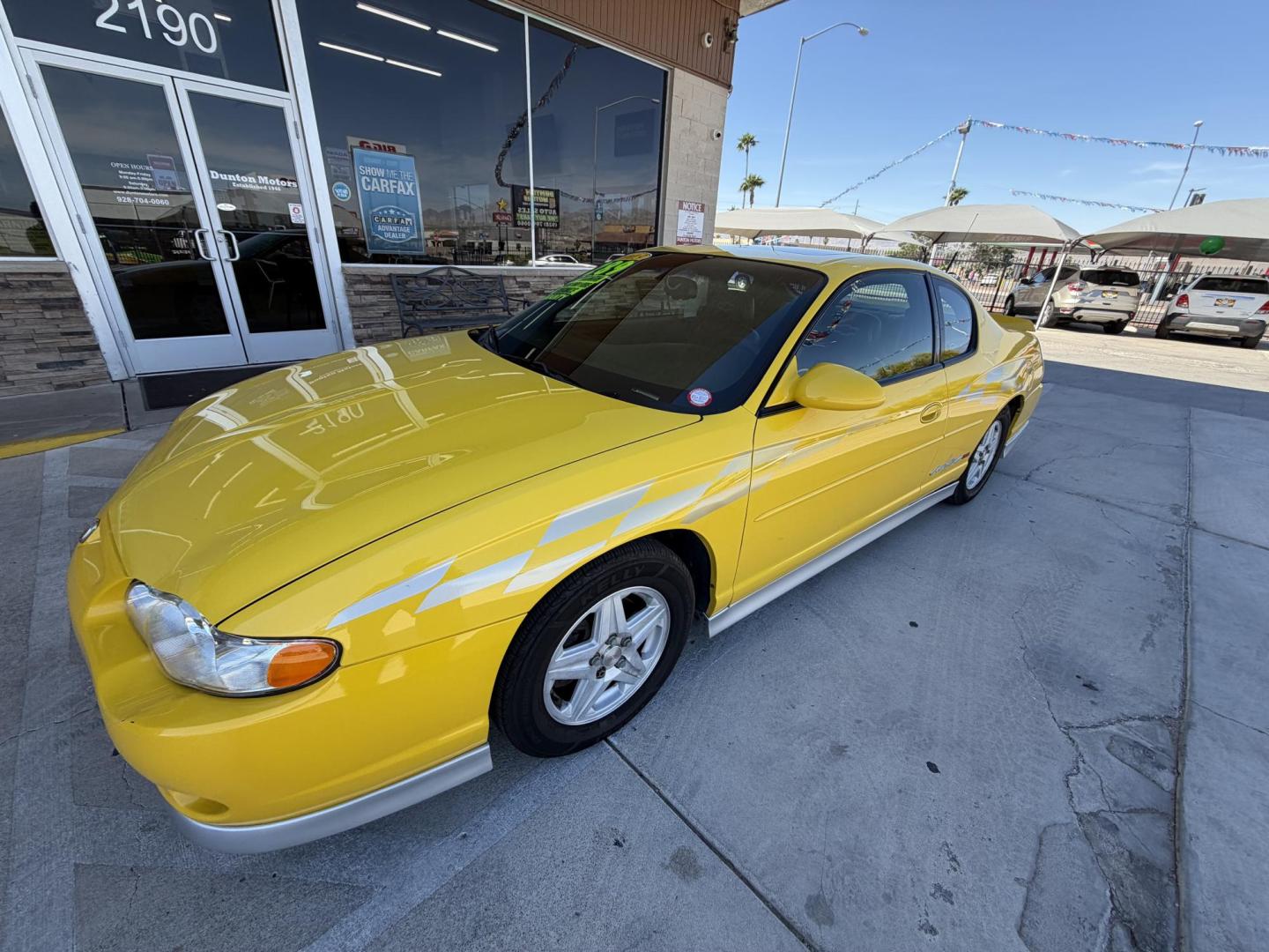 2002 Yellow /Black Chevrolet Monte Carlo SS , located at 2190 Hwy 95, Bullhead City, AZ, 86442, (928) 704-0060, 0.000000, 0.000000 - 2002 Chevrolet Monte Carlo SS custom.3.8 V6.. 123k miles. automatic. always garaged. Brand new tires. ice cold a/c.. In house financing available. yellow interior accents. Custom painted hood scoops. Custom 18in chrome wheels with firestone tires. Free carfax. 2 owners. Arizona car. Free warranty. - Photo#5