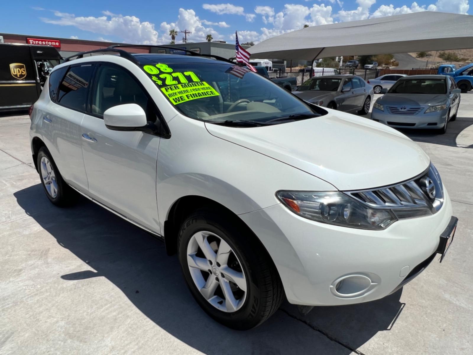 2009 White Nissan Murano , located at 2190 Hwy 95, Bullhead City, AZ, 86442, (928) 704-0060, 0.000000, 0.000000 - 2009 Nissan Murano. All Wheel Drive. Leather, dual panoramic moonroofs, backup camera. heated seats. In-house financing available. We finance. Buy Here Pay Here. 127242 miles. 3.5 V6. - Photo #0