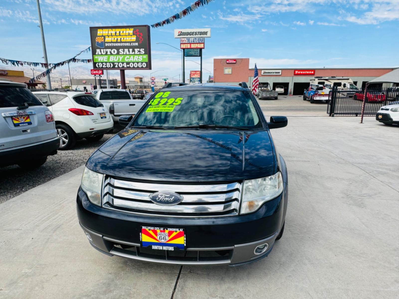 2008 Blue Ford Taurus X SEL AWD (1FMDK05W18G) with an 3.5L V6 DOHC 24V engine, 6-Speed Automatic Overdrive transmission, located at 2190 Hwy 95, Bullhead City, AZ, 86442, (928) 704-0060, 0.000000, 0.000000 - 2008 ford Taurus X SEL. All wheel drive. 3rd row.cold ac. Leather, in house financing. Completely serviced. New tires. New windshield. Free warranty. Buy here pay here. 2 owner clean carfax. - Photo #1