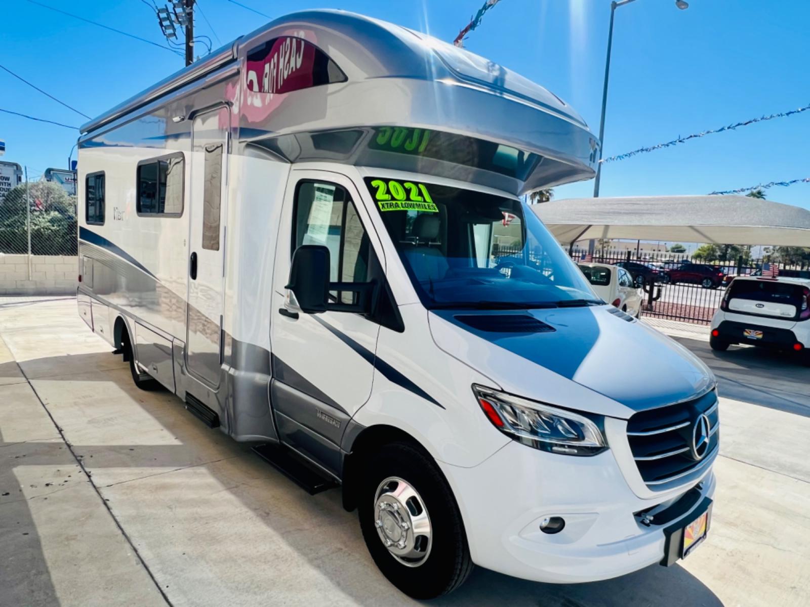 2021 White Winnebago View , located at 2190 Hwy 95, Bullhead City, AZ, 86442, (928) 704-0060, 0.000000, 0.000000 - 2021 Winnebago view . Mercedes Benz diesel . Only 4300 miles . Clear title . Electric slide . Diesel generator with 8 hours . Solar charging system . Bluetooth . Navigation . Super clean - Photo #0