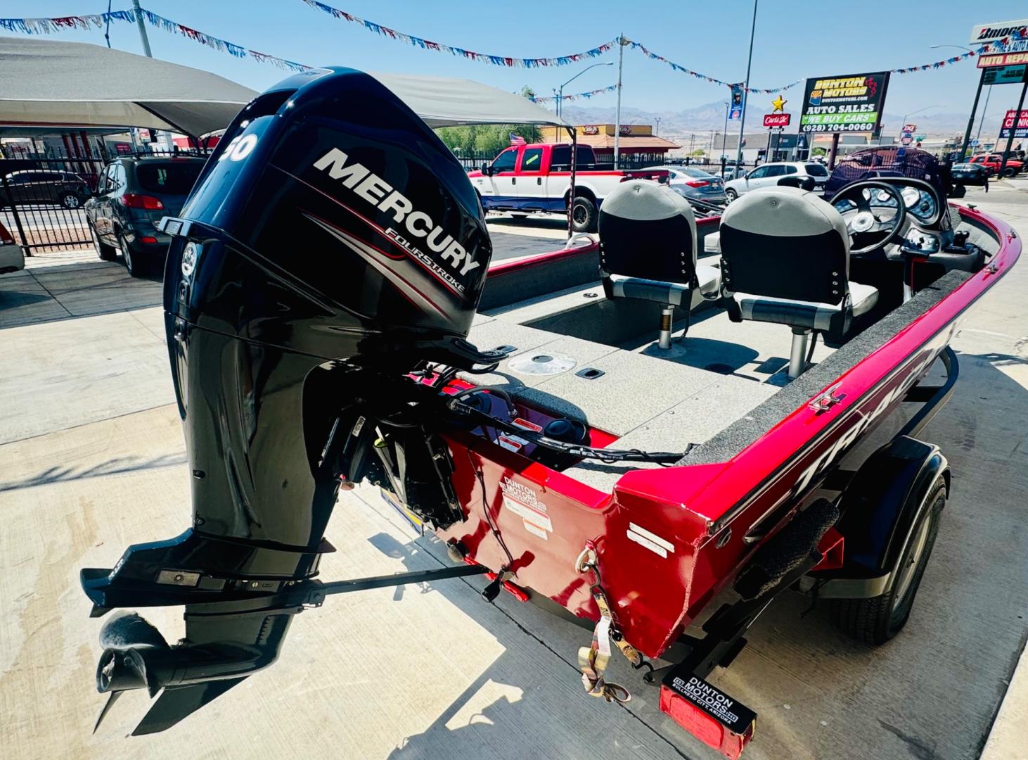 2019 Red , located at 2190 Hwy 95, Bullhead City, AZ, 86442, (928) 704-0060, 0.000000, 0.000000 - on consigment. This super clean 2019 Bass tracker V16 super guide fishing boat. Red in color. fish finder, trolling motor. 50 4 stroke mercury engine. 2 owners. super clean. - Photo#8