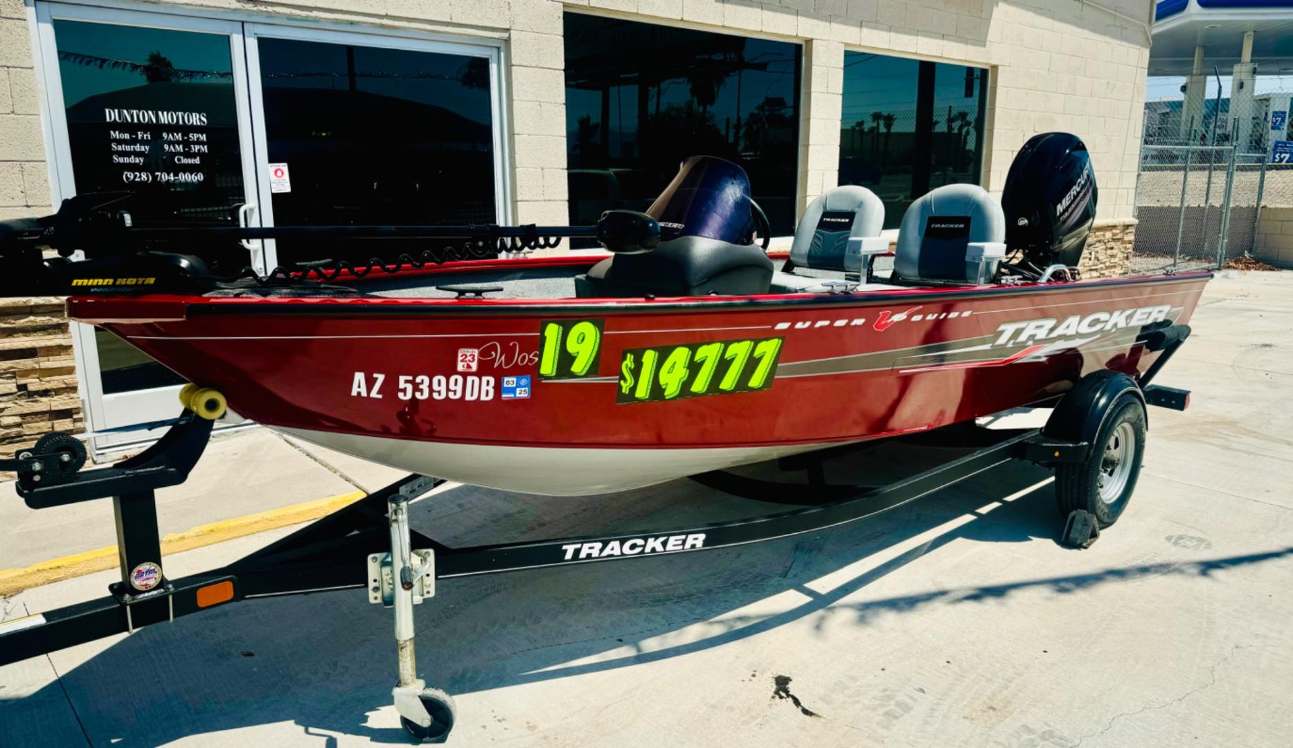 2019 Red , located at 2190 Hwy 95, Bullhead City, AZ, 86442, (928) 704-0060, 0.000000, 0.000000 - on consigment. This super clean 2019 Bass tracker V16 super guide fishing boat. Red in color. fish finder, trolling motor. 50 4 stroke mercury engine. 2 owners. super clean. - Photo#0