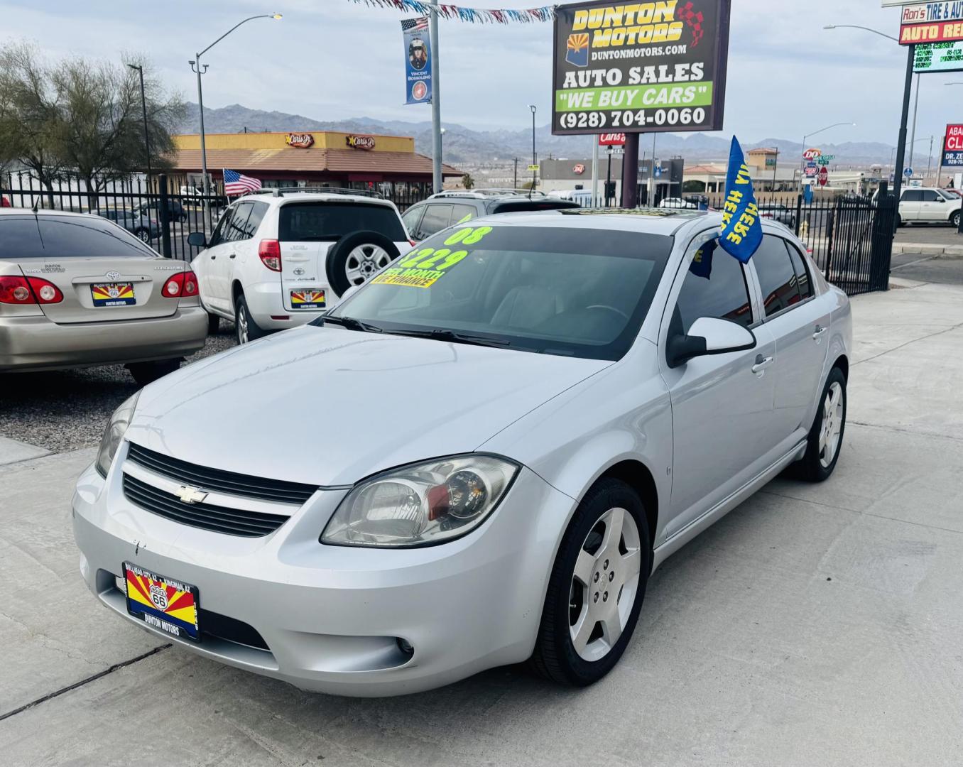 2008 Silver Chevrolet Cobalt LT2 Sedan (1G1AM58B687) with an 2.4L L4 DOHC 16V engine, 4-Speed Automatic Overdrive transmission, located at 2190 Hwy 95, Bullhead City, AZ, 86442, (928) 704-0060, 0.000000, 0.000000 - 2008 Chevrolet Cobalt. Silver. Custom wheels. completely serviced . in house financing available. - Photo#1