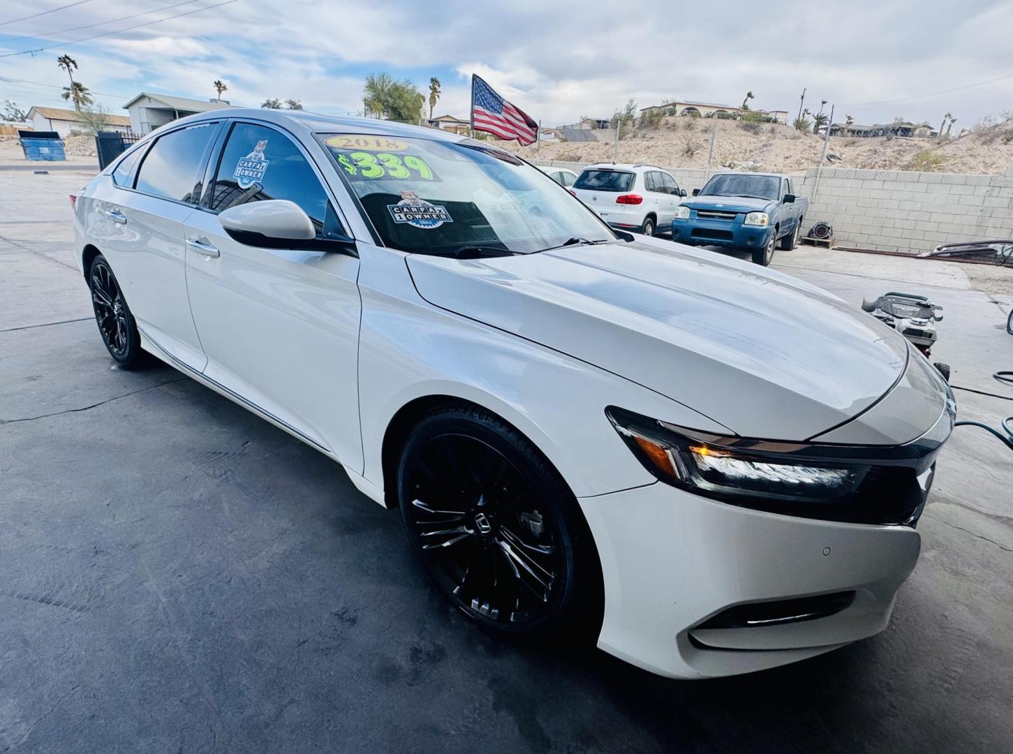 2018 White Honda Accord Touring CVT (1HGCV2F91JA) with an 1.5L L4 DOHC 16V engine, CVT transmission, located at 2190 Hwy 95, Bullhead City, AZ, 86442, (928) 704-0060, 0.000000, 0.000000 - 1 owner 2018 Honda accord . Leather loaded . White on color . Bluetooth , backup camera . Satellite radio . Custom wheels . Touring edition . 2.0i4 - Photo#14