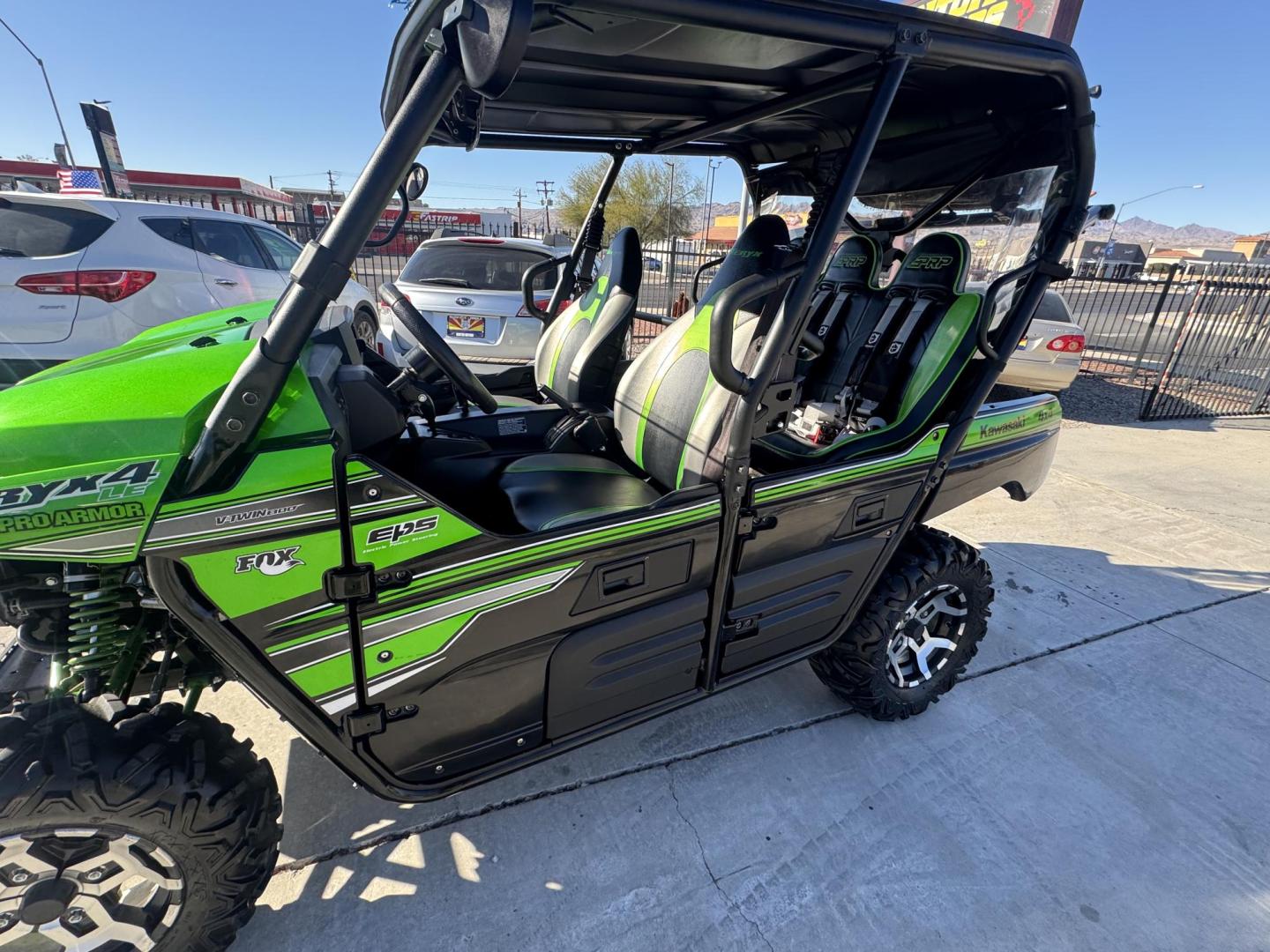 2018 green Kawasaki Teryx - (JKBRTCG12JB) , located at 2190 Hwy 95, Bullhead City, AZ, 86442, (928) 704-0060, 0.000000, 0.000000 - 1 owner lots of extras. hard top rear spare mount and carrier. 3 rear seats. seats 5. always garaged. - Photo#13