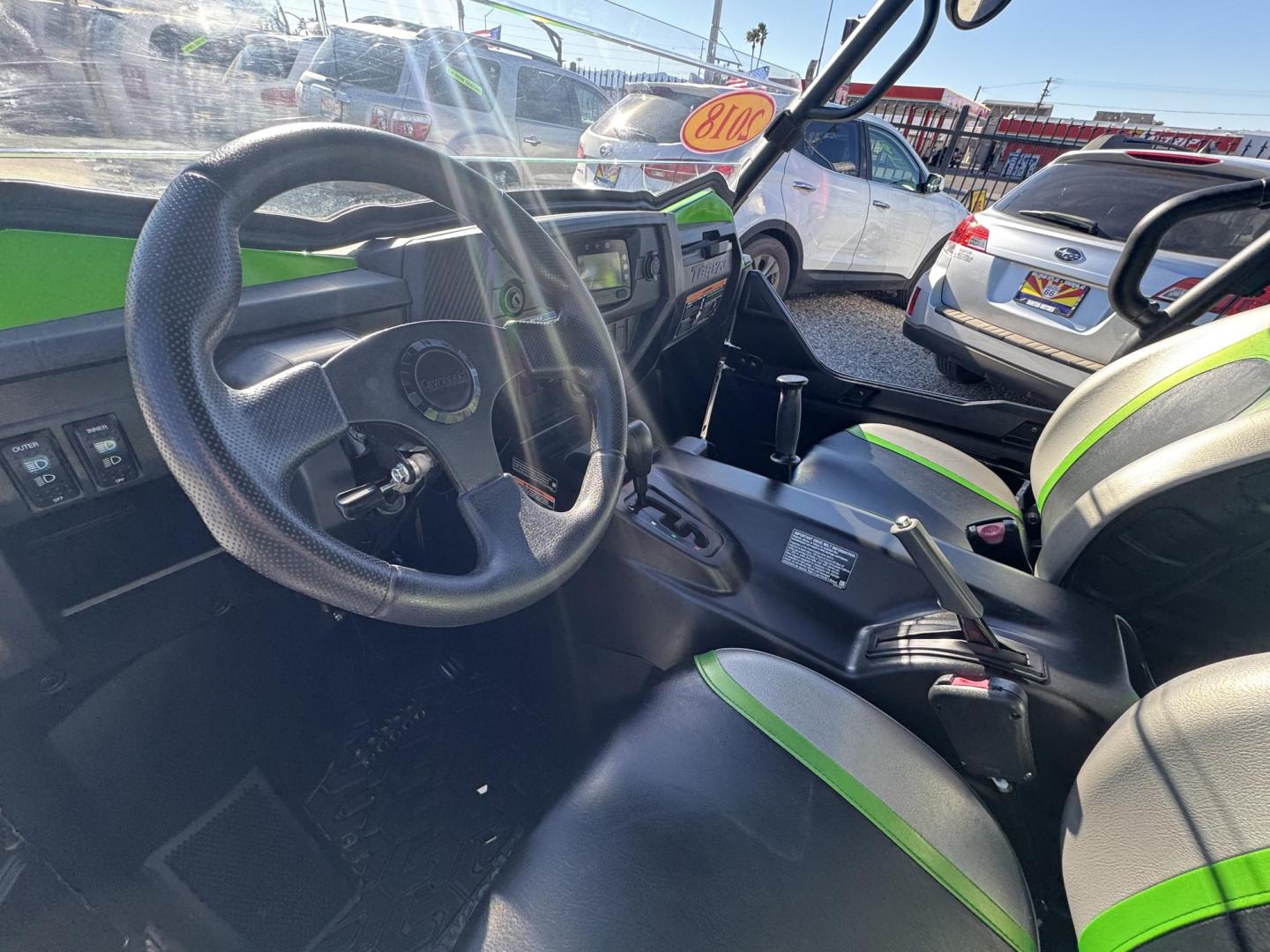 2018 green Kawasaki Teryx - (JKBRTCG12JB) , located at 2190 Hwy 95, Bullhead City, AZ, 86442, (928) 704-0060, 0.000000, 0.000000 - 1 owner lots of extras. hard top rear spare mount and carrier. 3 rear seats. seats 5. always garaged. - Photo#16