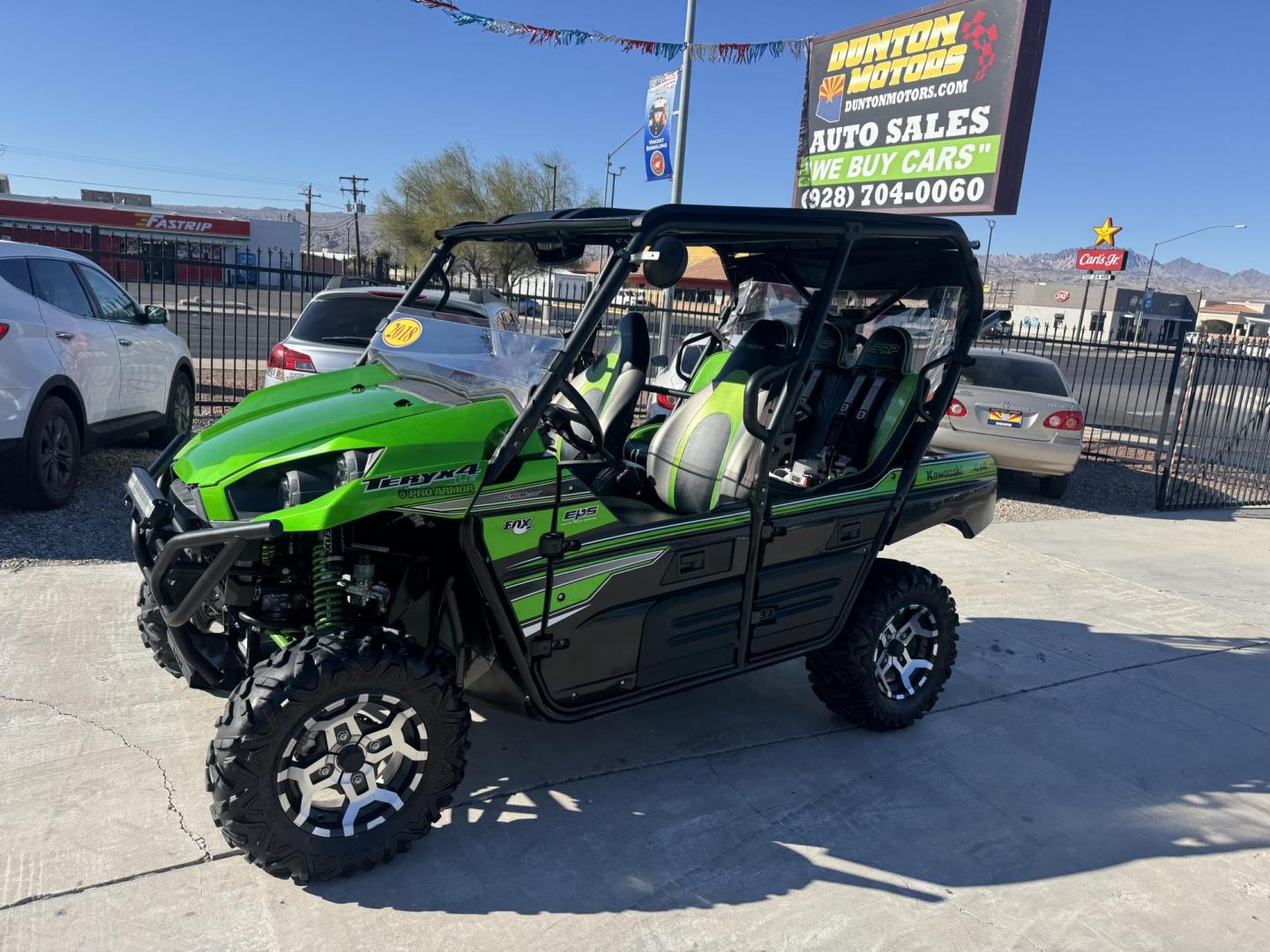 2018 green Kawasaki Teryx - (JKBRTCG12JB) , located at 2190 Hwy 95, Bullhead City, AZ, 86442, (928) 704-0060, 0.000000, 0.000000 - 1 owner lots of extras. hard top rear spare mount and carrier. 3 rear seats. seats 5. always garaged. - Photo#5
