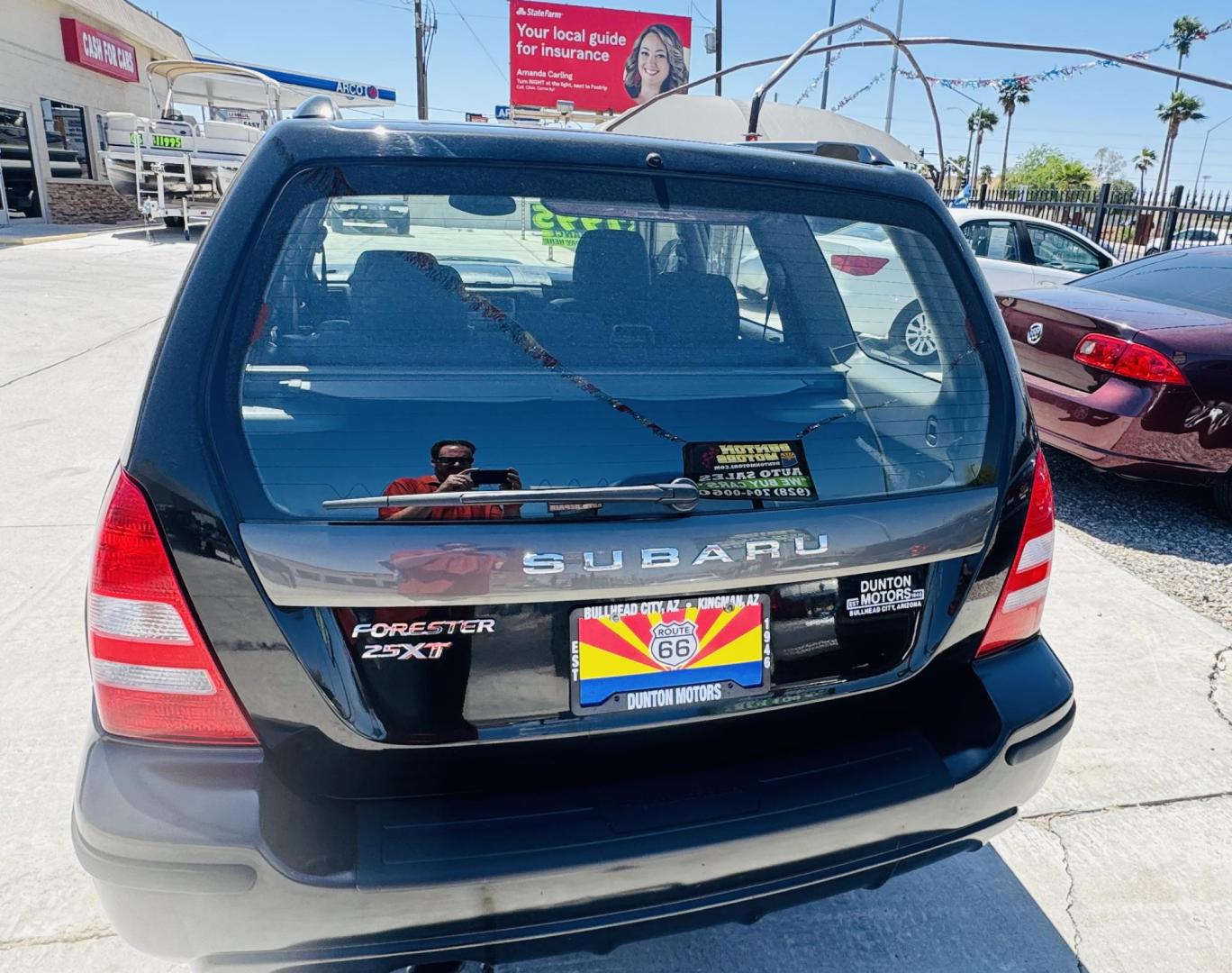 2005 Black Subaru Forester 2.5 XT (JF1SG69625H) with an 2.5L H4 DOHC 16V TURBO engine, 4-Speed Automatic Overdrive transmission, located at 2190 Hwy 95, Bullhead City, AZ, 86442, (928) 704-0060, 0.000000, 0.000000 - 2005 Subaru Forester lX. all wheel drive wagon . Has had replacement of transmission with a free warranty, free carfax. Runs and drives great. Brand new tires. Only at Dunton Motors. 142k miles. heated seats. super clean. In house financing. Buy Here Pay Here. We finance - Photo#1