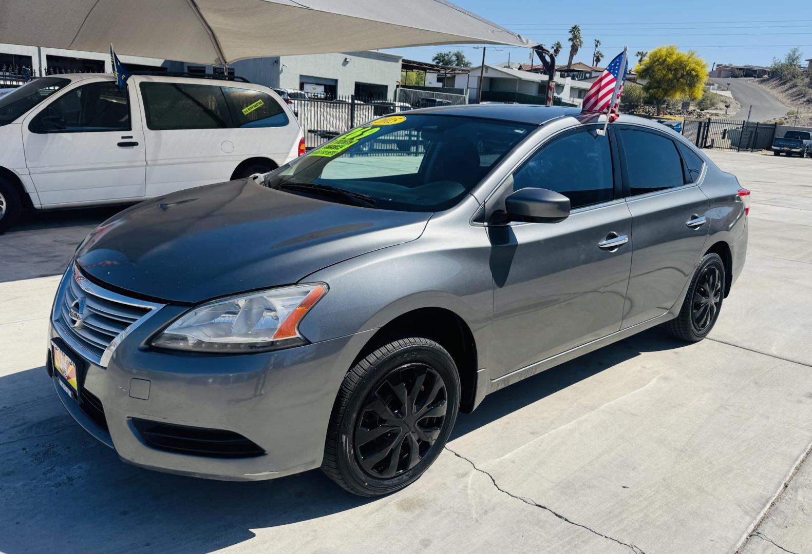 2015 grey Nissan Sentra S , located at 2190 Hwy 95, Bullhead City, AZ, 86442, (928) 704-0060, 0.000000, 0.000000 - 2015 Nissan Sentra S. completely serviced. New tires. In house financing . cold /ac free warranty. Buy Here Pay Here. - Photo#2