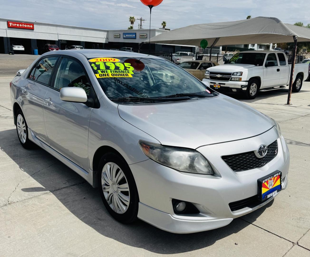 2009 Silver Toyota Corolla Base 4-Speed AT (1NXBU40E59Z) with an 1.8L L4 DOHC 16V engine, 4-Speed Automatic Overdrive transmission, located at 2190 Hwy 95, Bullhead City, AZ, 86442, (928) 704-0060, 0.000000, 0.000000 - 1 owner. 4 speed manual trans. lowered body kit. runs and drives great. free warranty. free carfax. *1 owner arizona car. great gas mileage. fun to drive. - Photo#1