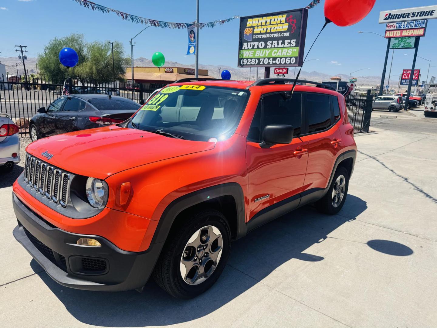 2017 Orange metallic Jeep Renegade Sport 4WD (ZACCJBAB1HP) with an 2.4L L4 DOHC 16V engine, 6M transmission, located at 2190 Hwy 95, Bullhead City, AZ, 86442, (928) 704-0060, 0.000000, 0.000000 - 1 owner. clean carfax. 4 wheel drive. financing available. free warranty. - Photo#4
