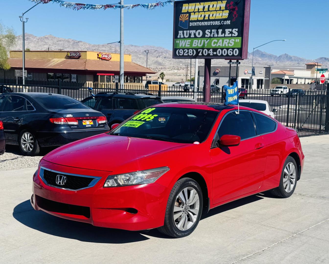2008 Red /black Honda Accord EX-L Coupe AT (1HGCS12888A) with an 2.4L L4 DOHC 16V engine, 5-Speed Automatic Overdrive transmission, located at 2190 Hwy 95, Bullhead City, AZ, 86442, (928) 704-0060, 0.000000, 0.000000 - leather moonroof. completely serviced. free warranty. free carfax. Financing available. automatic trans. - Photo#2