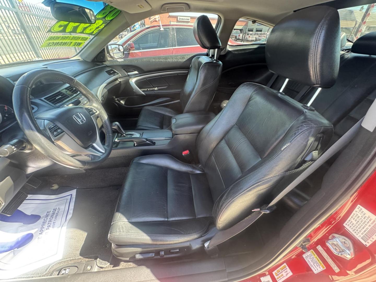 2008 Red /black Honda Accord EX-L Coupe AT (1HGCS12888A) with an 2.4L L4 DOHC 16V engine, 5-Speed Automatic Overdrive transmission, located at 2190 Hwy 95, Bullhead City, AZ, 86442, (928) 704-0060, 0.000000, 0.000000 - leather moonroof. completely serviced. free warranty. free carfax. Financing available. automatic trans. - Photo#12