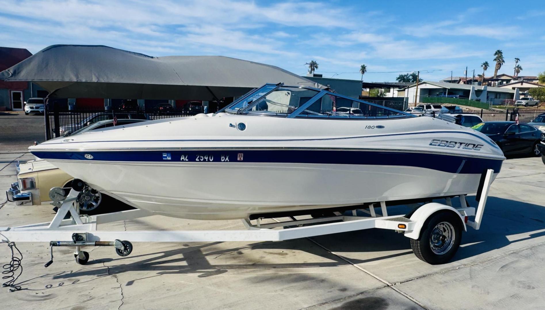 2007 White Ebbtide 180 SE , located at 2190 Hwy 95, Bullhead City, AZ, 86442, (928) 704-0060, 0.000000, 0.000000 - 2007 Ebbtide Boat 180. super clean . Only 160 hours. Bimini top. Full cover for boat. new battery recently serviced. free and clear title. ready for the lake. lots of extras. Mercury engine. clean clean - Photo#4