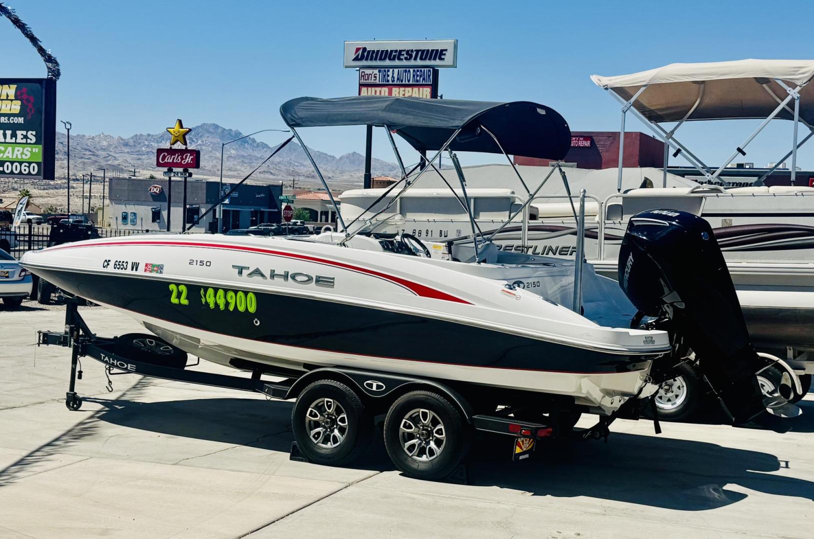 2022 White Tahoe 2150 , located at 2190 Hwy 95, Bullhead City, AZ, 86442, (928) 704-0060, 0.000000, 0.000000 - 1 owner 2022 Tahoe . Super clean custom stereo Bimini top full cover 38 hours . New tires . - Photo#10