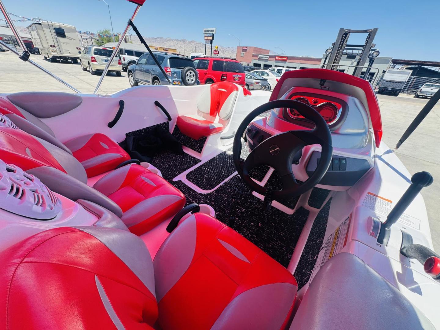 2011 /Red Seadoo Speedster , located at 2190 Hwy 95, Bullhead City, AZ, 86442, (928) 704-0060, 0.000000, 0.000000 - On consignment 2011 sea doo speedster 150only 111 hours . clean clean clean. nice bimini top. custom stereo. spare tire for trailer. always garaged. free and clear title. great running boat . new battery, recently serviced. needs nothing. 15 ft in length. 4 tech 4 stroke engine. Engine: Supercharged - Photo#14