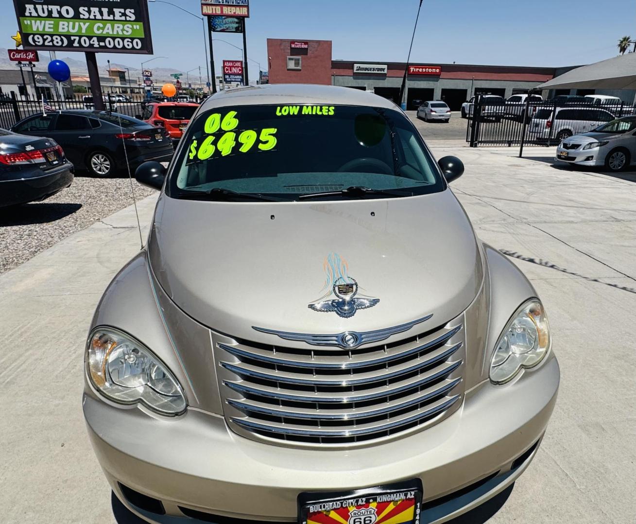 2006 Gold Chrysler PT Cruiser Touring Edition (3A4FY58B76T) with an 2.4L L4 DOHC 16V engine, located at 2190 Hwy 95, Bullhead City, AZ, 86442, (928) 704-0060, 0.000000, 0.000000 - super clean best of show pt cruiser. 2006 touring edition. brand new tires/wheels. serpentine belts been replaced. elderly owned. great running car. needs nothing. - Photo#4