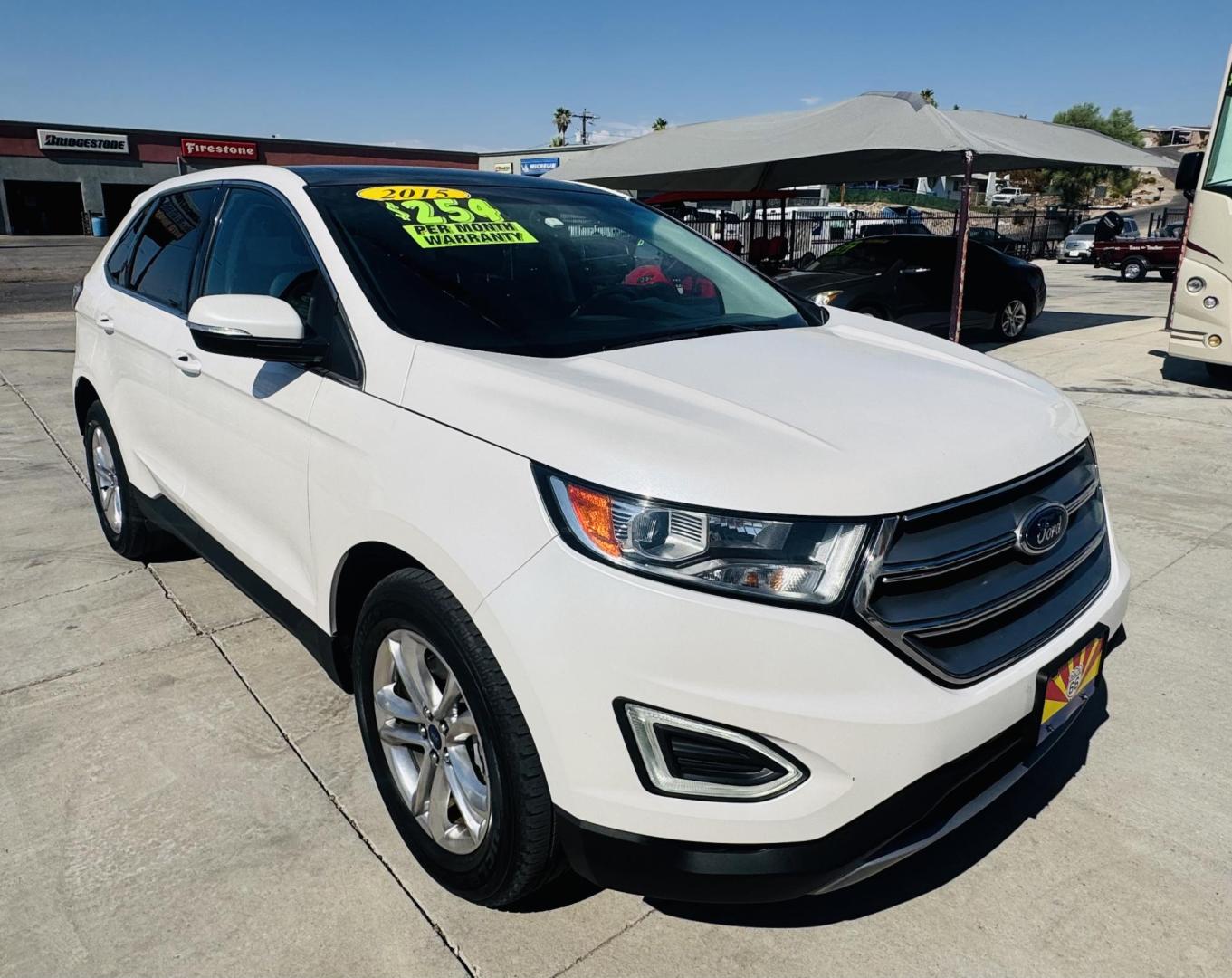 2015 White Ford Edge SEL AWD (2FMTK4J84FB) with an 3.5L V6 DOHC 24V engine, 6-Speed Automatic transmission, located at 2190 Hwy 95, Bullhead City, AZ, 86442, (928) 704-0060, 0.000000, 0.000000 - Photo#1