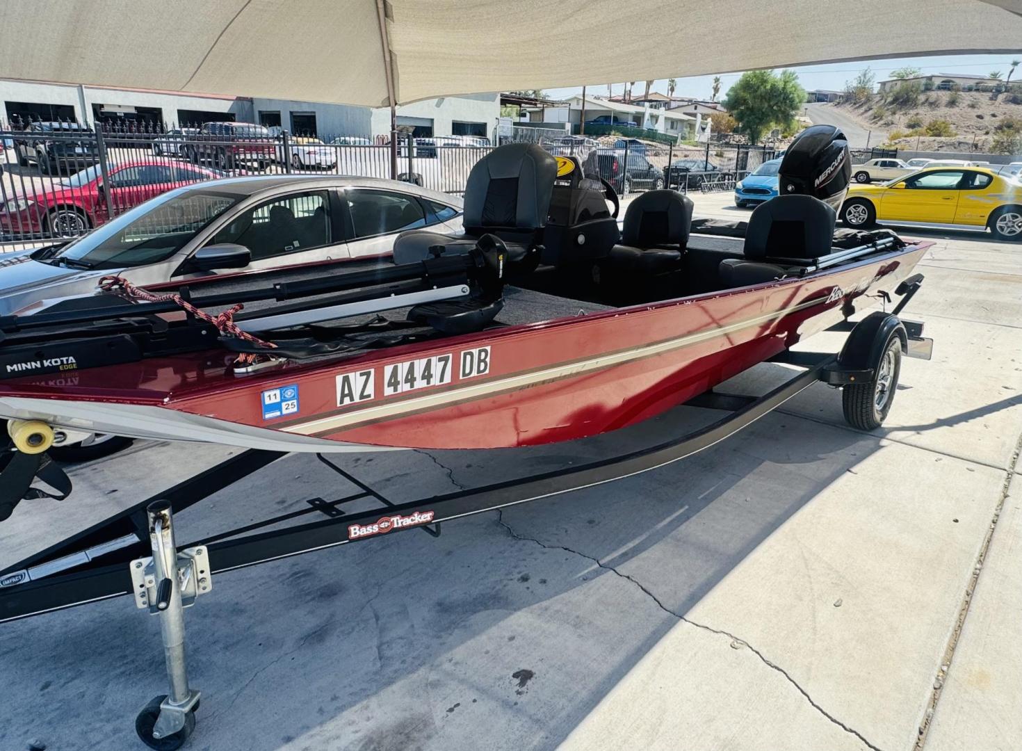 2022 Red Tracker Marine Bass tracker classic XL , located at 2190 Hwy 95, Bullhead City, AZ, 86442, (928) 704-0060, 0.000000, 0.000000 - On consignment. 2022 Bass tracker Classic XL. 16ft. 50 mercury 4 stroke engine. livewell . bimini top. pole holder. fish finder, trolling motor. Runs great. less than 50hours on it. Free and clear title. great running fishing boat with trailer. - Photo#15