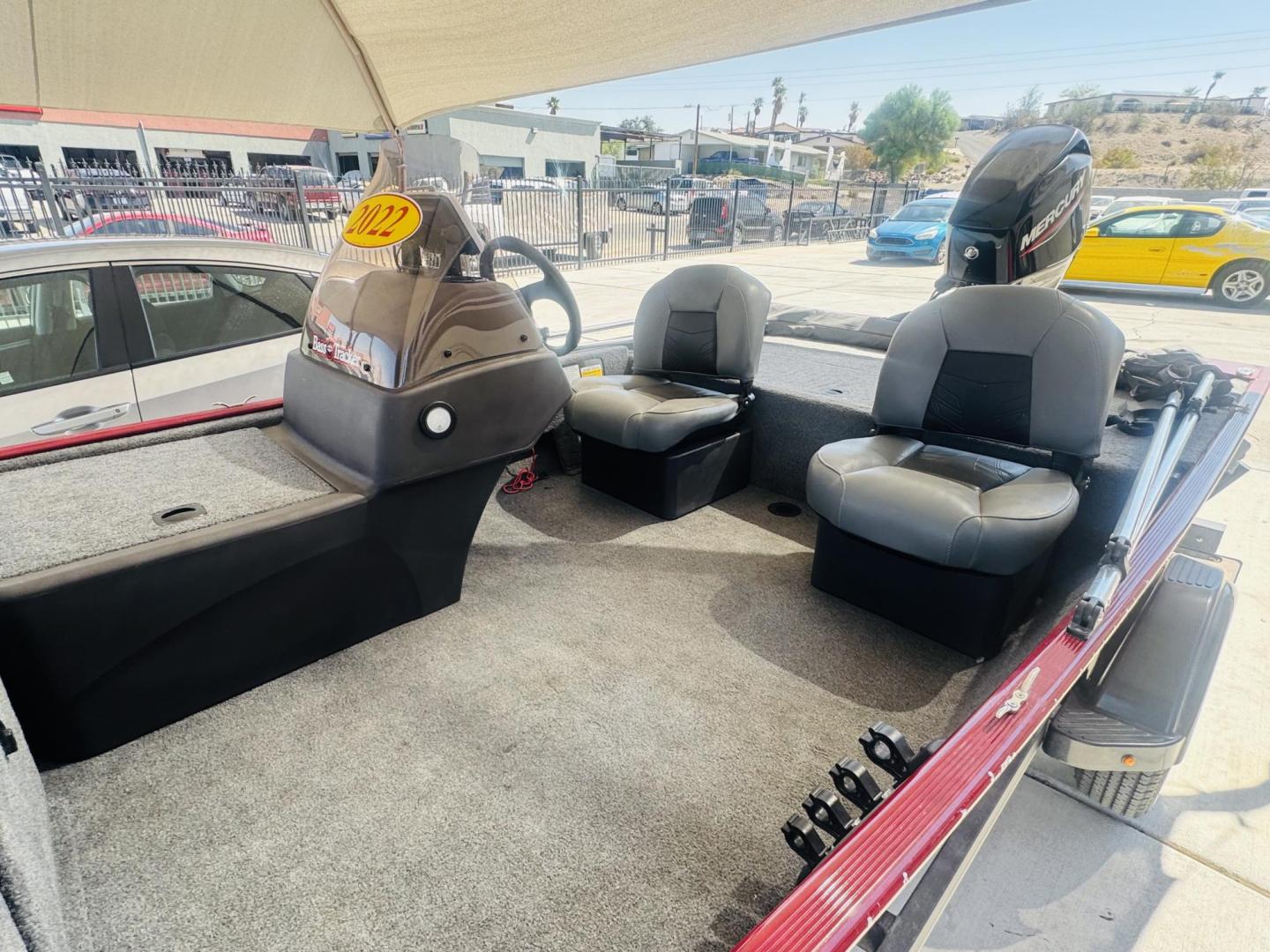2022 Red Tracker Marine Bass tracker classic XL , located at 2190 Hwy 95, Bullhead City, AZ, 86442, (928) 704-0060, 0.000000, 0.000000 - On consignment. 2022 Bass tracker Classic XL. 16ft. 50 mercury 4 stroke engine. livewell . bimini top. pole holder. fish finder, trolling motor. Runs great. less than 50hours on it. Free and clear title. great running fishing boat with trailer. - Photo#14