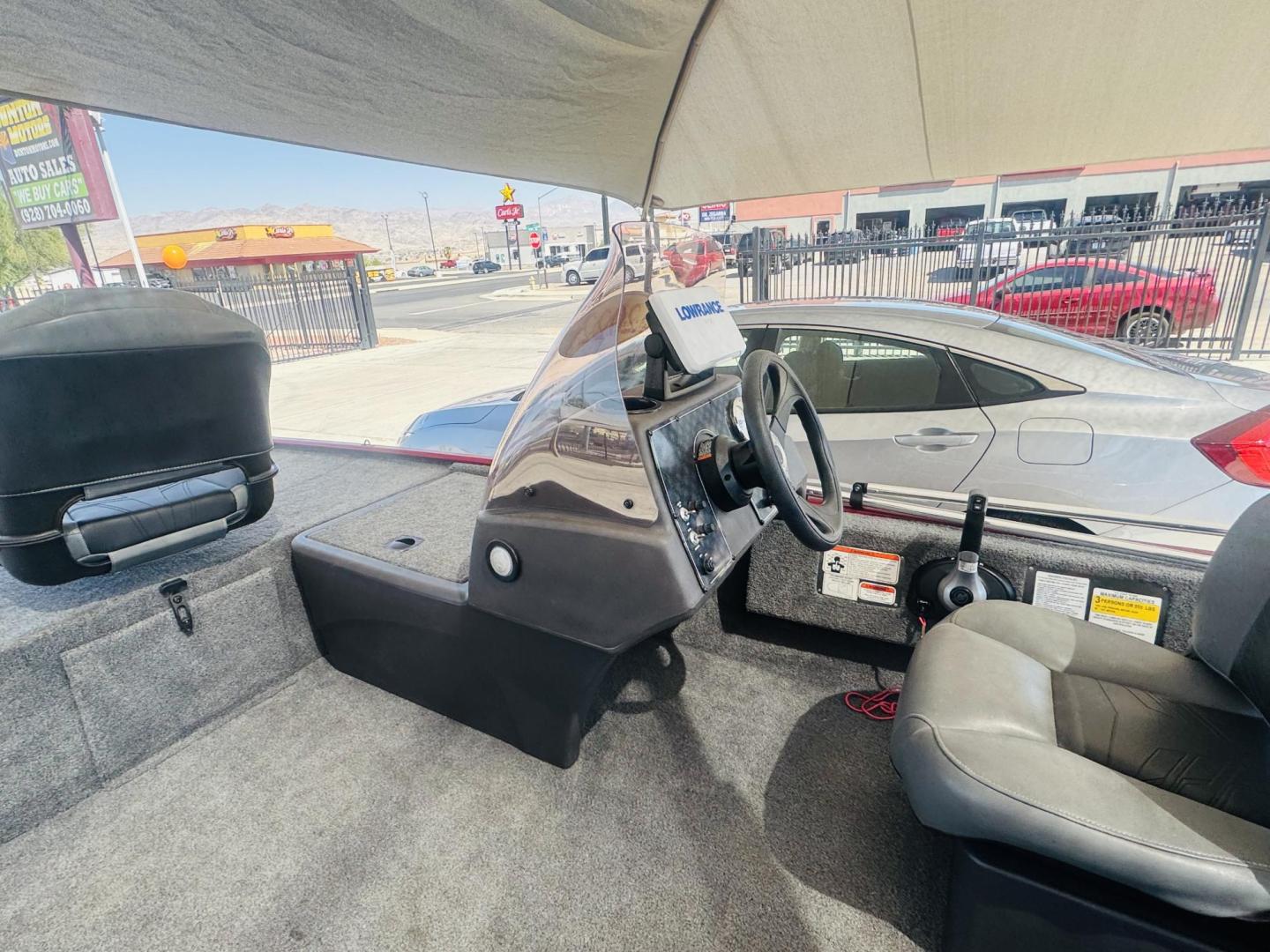 2022 Red Tracker Marine Bass tracker classic XL , located at 2190 Hwy 95, Bullhead City, AZ, 86442, (928) 704-0060, 0.000000, 0.000000 - On consignment. 2022 Bass tracker Classic XL. 16ft. 50 mercury 4 stroke engine. livewell . bimini top. pole holder. fish finder, trolling motor. Runs great. less than 50hours on it. Free and clear title. great running fishing boat with trailer. - Photo#16