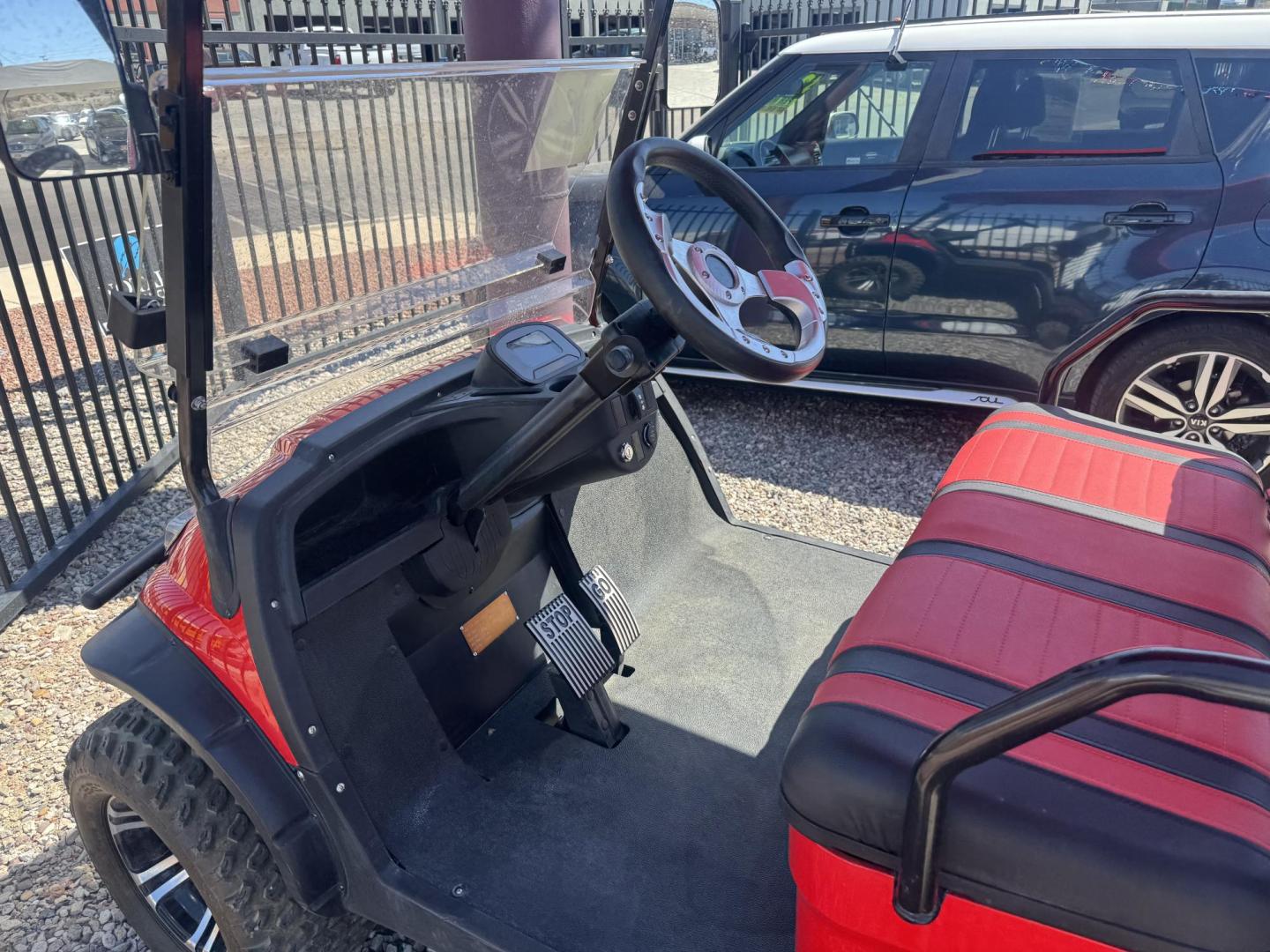 2023 Red Icon 4 seater , located at 2190 Hwy 95, Bullhead City, AZ, 86442, (928) 704-0060, 0.000000, 0.000000 - On consignment. This super clean like new 2023 Icon golf cart. All electric. up to 35 MPH. hard top . hard full windshield. custom stereo. only 13 miles. Yes 13 miles. like brand new. Brand new batteries. always garaged. Really fun to drive. $8500. - Photo#4