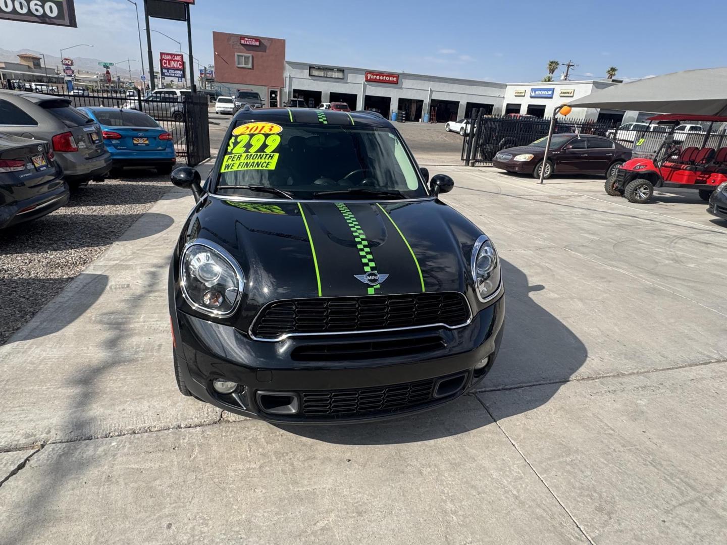 2013 Charcoal Mini Countryman S ALL4 (WMWZC5C57DW) with an 1.6L L4 DOHC 16V TURBO engine, located at 2190 Hwy 95, Bullhead City, AZ, 86442, (928) 704-0060, 0.000000, 0.000000 - 2013 mini cooper S all 4 edition. custom lime green interior trimmed racing seats. clean carfax. automatic, leather loaded. cool car lots of fun to drive. 63k miles - Photo#3