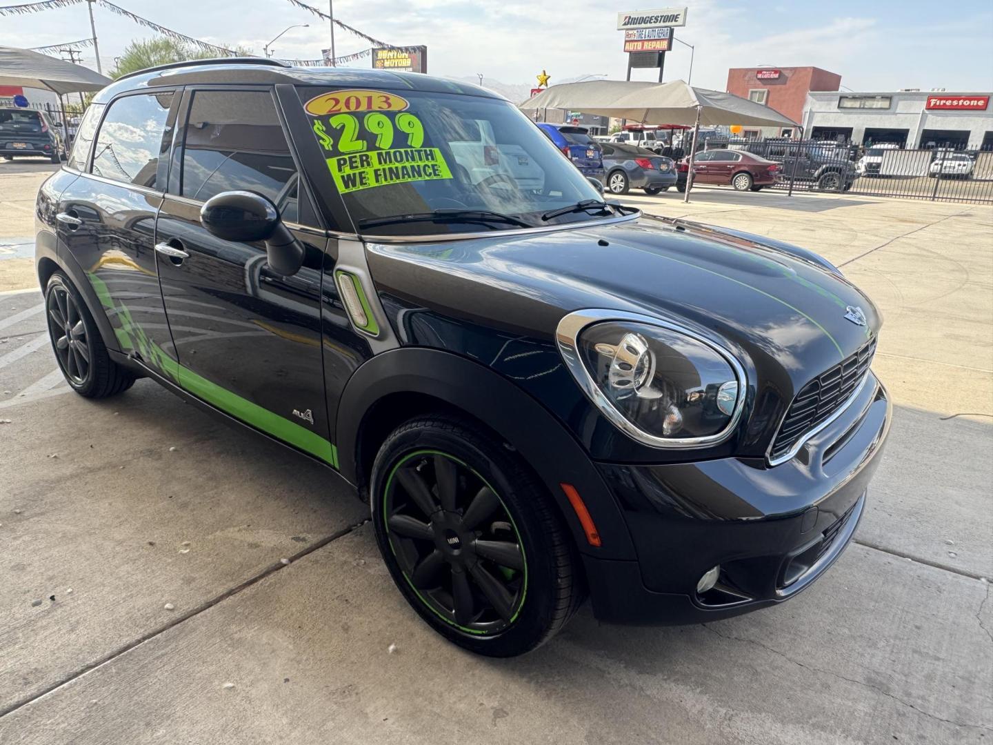 2013 Charcoal Mini Countryman S ALL4 (WMWZC5C57DW) with an 1.6L L4 DOHC 16V TURBO engine, located at 2190 Hwy 95, Bullhead City, AZ, 86442, (928) 704-0060, 0.000000, 0.000000 - 2013 mini cooper S all 4 edition. custom lime green interior trimmed racing seats. clean carfax. automatic, leather loaded. cool car lots of fun to drive. 63k miles - Photo#16