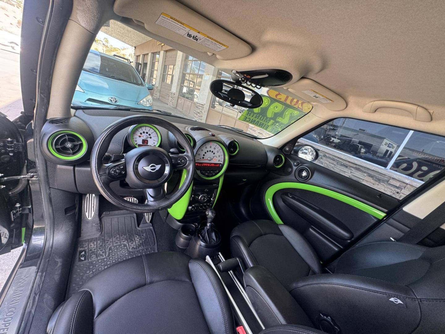 2013 Charcoal Mini Countryman S ALL4 (WMWZC5C57DW) with an 1.6L L4 DOHC 16V TURBO engine, located at 2190 Hwy 95, Bullhead City, AZ, 86442, (928) 704-0060, 0.000000, 0.000000 - 2013 mini cooper S all 4 edition. custom lime green interior trimmed racing seats. clean carfax. automatic, leather loaded. cool car lots of fun to drive. 63k miles - Photo#17