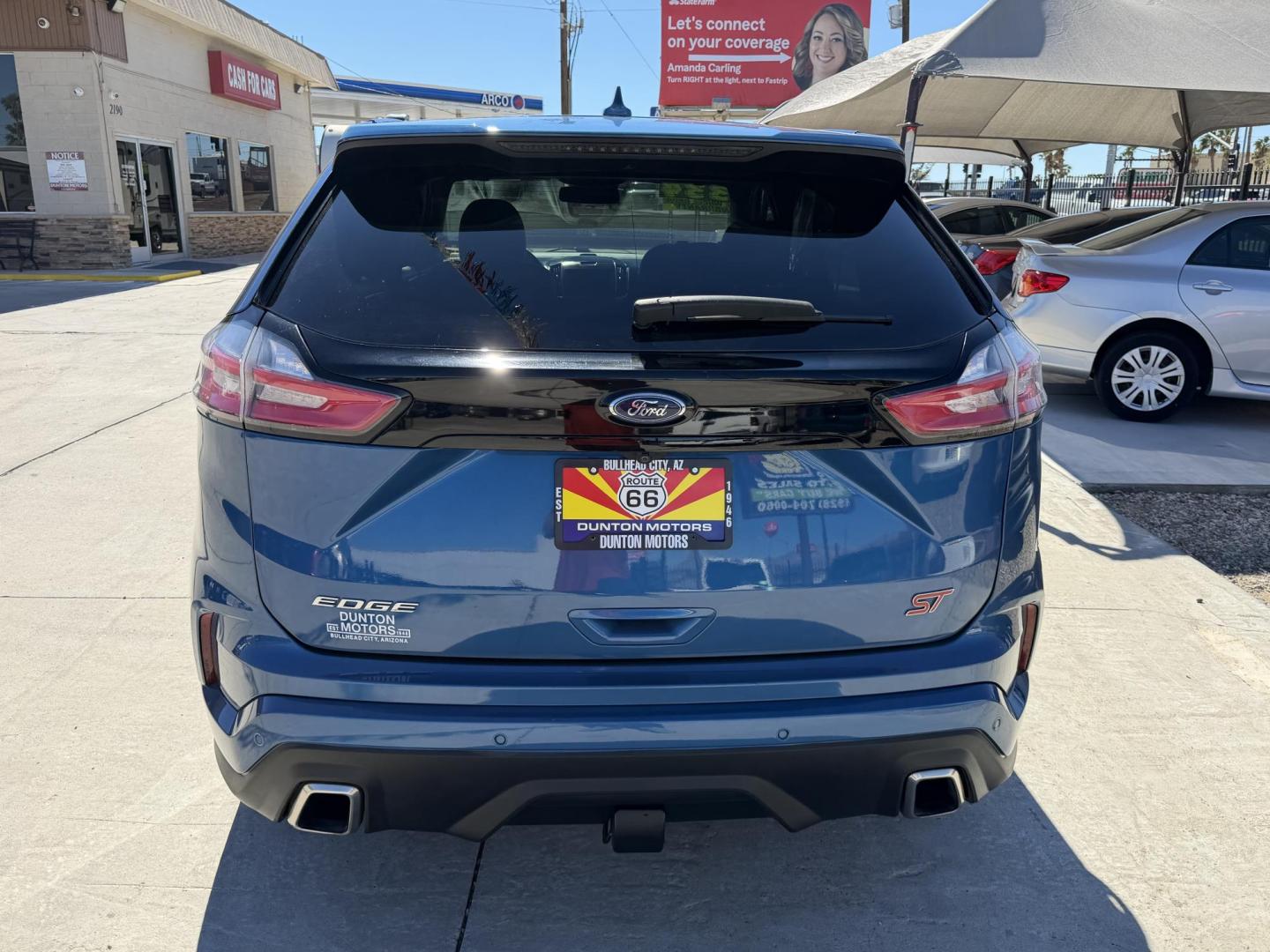 2019 Blue metallic /black Ford Edge Sport AWD (2FMPK4AP2KB) with an 2.7L V6 DOCH 24V engine, 6A transmission, located at 2190 Hwy 95, Bullhead City, AZ, 86442, (928) 704-0060, 0.000000, 0.000000 - 2019 Ford Edge. All wheel drive. 1 owner. only 74k miles. Elderly owned. Fully loaded. leather, moonroof, heater and cooled seats. backup camera, free carfax, free warranty. custom front sports bra , seat covers, dash matt. this customer took excellent care of this super clean great running SUV. own - Photo#3