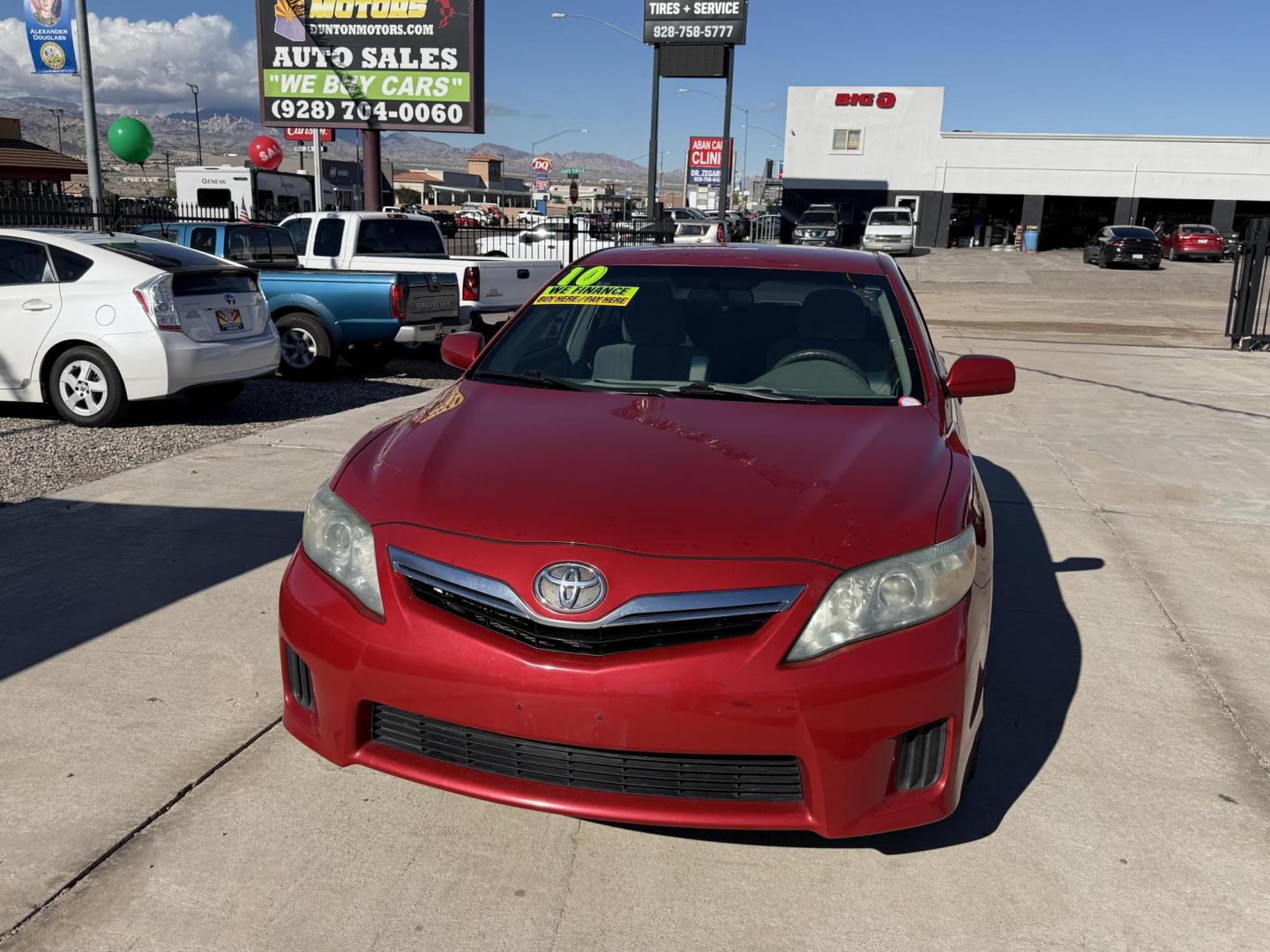 2010 Red /grey Toyota Camry Hybrid Sedan (4T1BB3EK9AU) with an 2.4L L4 DOHC 16V HYBRID engine, located at 2190 Hwy 95, Bullhead City, AZ, 86442, (928) 704-0060, 0.000000, 0.000000 - Photo#2