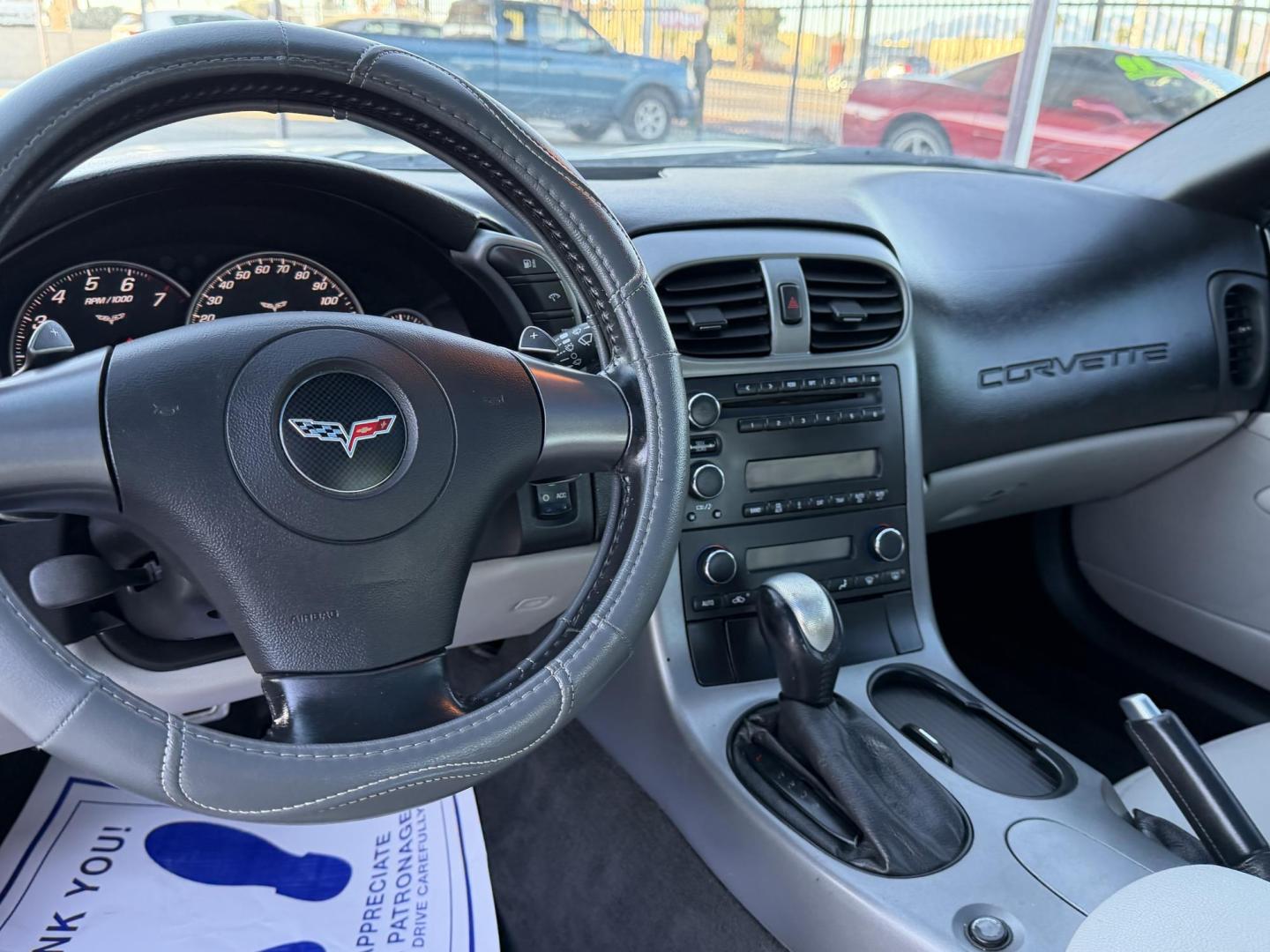 2006 Silver /black Chevrolet Corvette Coupe (1G1YY26U465) with an 6.0L V8 OHV 16V engine, located at 2190 Hwy 95, Bullhead City, AZ, 86442, (928) 704-0060, 0.000000, 0.000000 - on consignment . free and clear Arizona title. super clean . clean carfax. Only 48k miles. automatic trans. glass panel top. 2006 corvette coupe - Photo#6