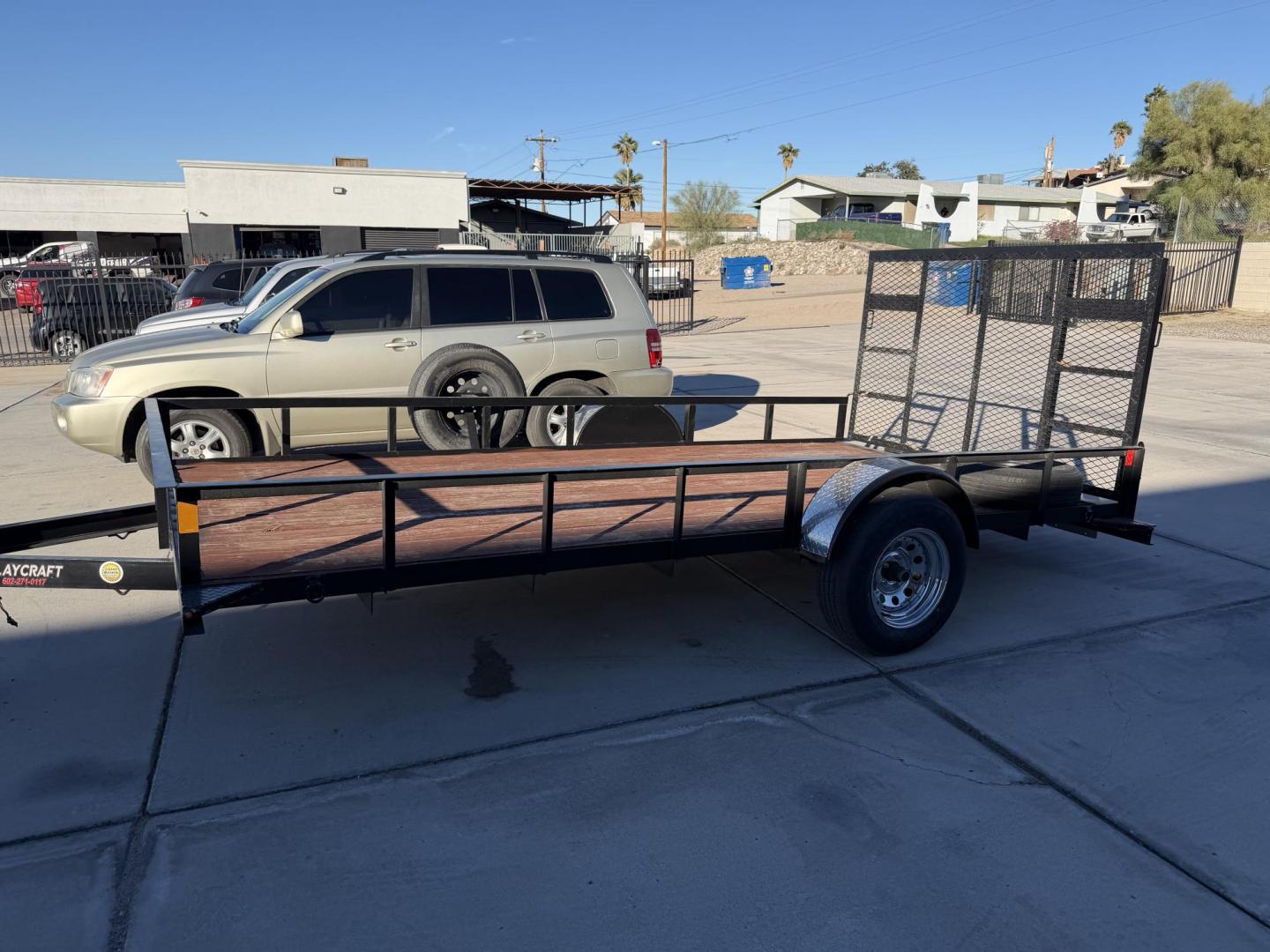 2021 black Playcraft 14 , located at 2190 Hwy 95, Bullhead City, AZ, 86442, (928) 704-0060, 0.000000, 0.000000 - 2021 Playcraft trailer 14 ft. full spare tire. in great shape. new tires . rear ramp. az title - Photo#1