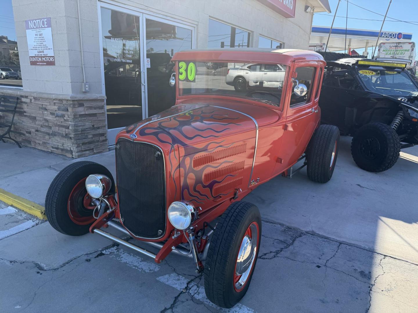 1930 Orange Ford A , located at 2190 Hwy 95, Bullhead City, AZ, 86442, (928) 704-0060, 0.000000, 0.000000 - 1930 Ford Model A custom. 350 chevy small block engine. hot rod Turbo 350 automatic transmission. 8 in ford rear end . QA1 rear coil over suspensin billstein front shocks. new battery, plugs carbeurator. vintage air conditioning. on consignment. arizona title $29900 or best offer. - Photo#17