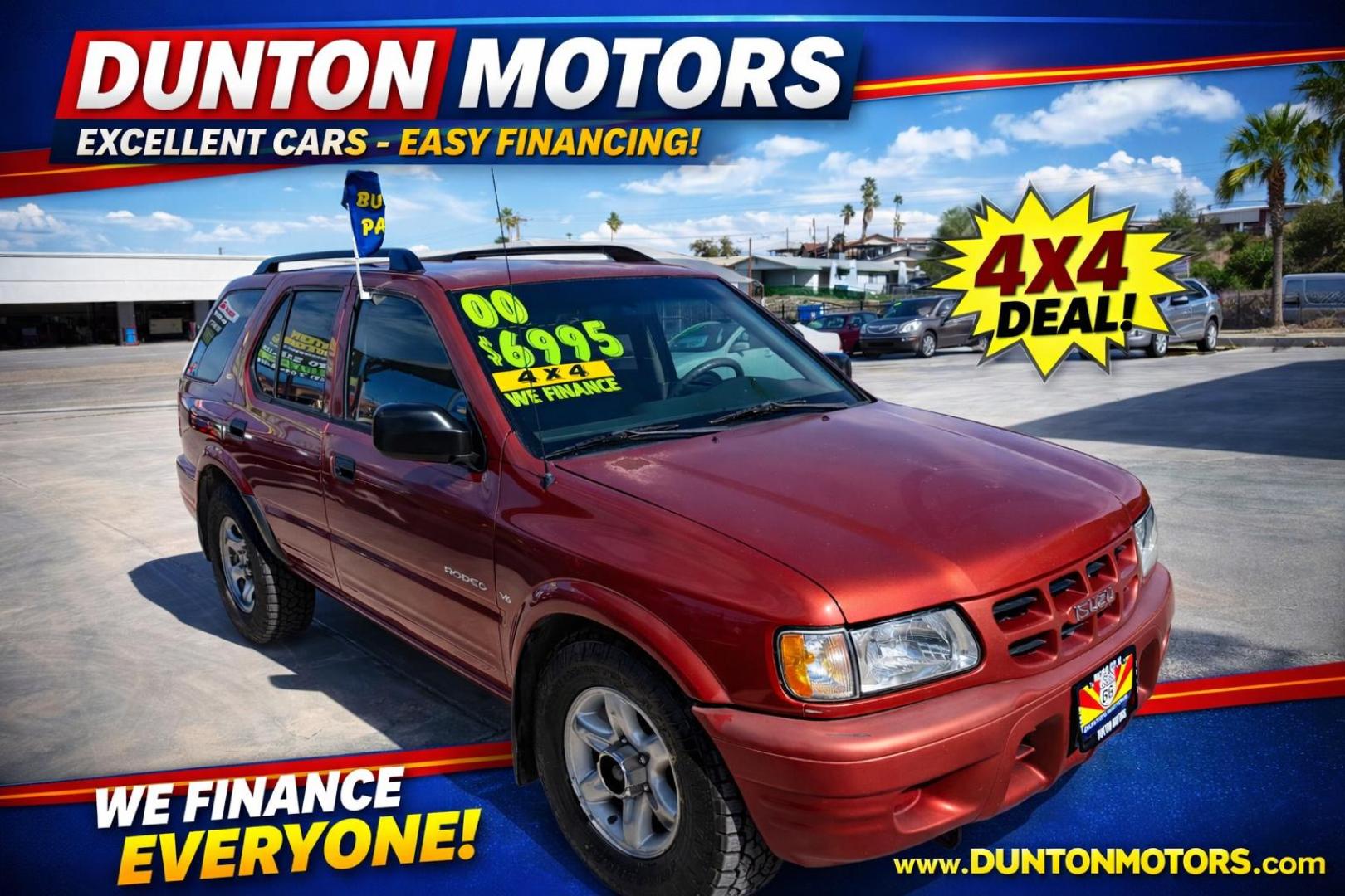 2000 Orange metallic /Grey Isuzu Rodeo LS , located at 2190 Hwy 95, Bullhead City, AZ, 86442, (928) 704-0060, 0.000000, 0.000000 - 2000 Isuzu rodeo . S . 3.2 v6 automatic , power windows locks cold ac . 4 wheel drive . In house financing available - Photo#0