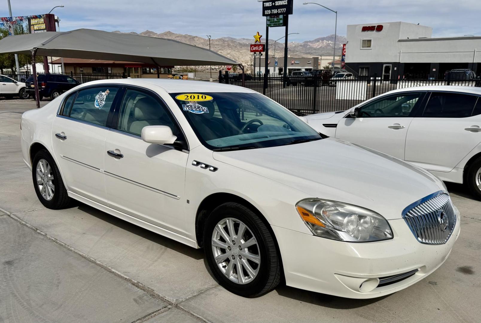 2010 White Buick Lucerne CX (1G4HA5EM7AU) with an 3.9L V6 OHV 12V engine, 4-Speed Automatic transmission, located at 2190 Hwy 95, Bullhead City, AZ, 86442, (928) 704-0060, 0.000000, 0.000000 - 1 owner. clean carfax. 2010 buick Lucerne 3.9 V6. we finance. warranty. new engine installed from buick. new engine only has 20k miles on it. - Photo#0