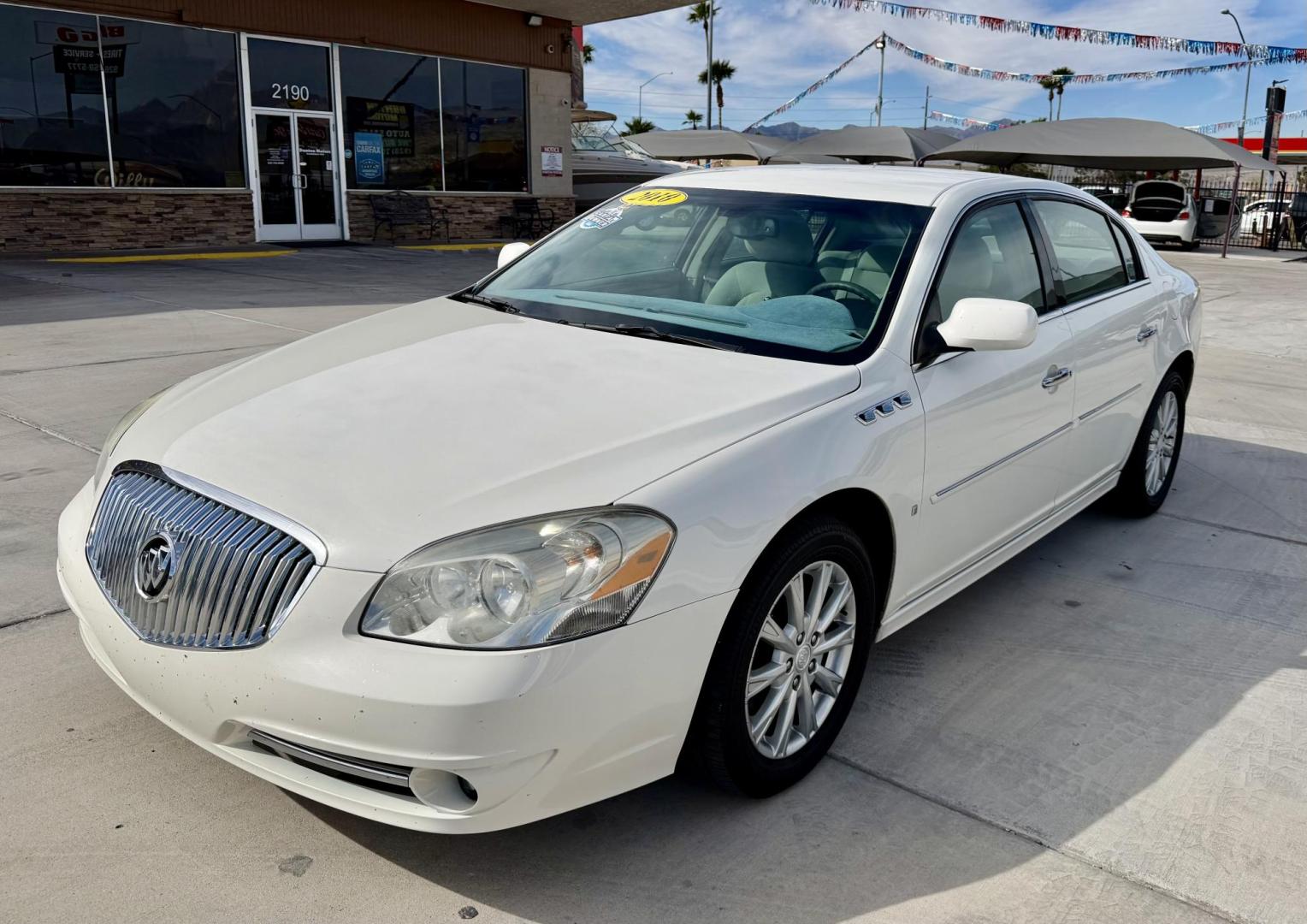 2010 White Buick Lucerne CX (1G4HA5EM7AU) with an 3.9L V6 OHV 12V engine, 4-Speed Automatic transmission, located at 2190 Hwy 95, Bullhead City, AZ, 86442, (928) 704-0060, 0.000000, 0.000000 - 1 owner. clean carfax. 2010 buick Lucerne 3.9 V6. we finance. warranty. new engine installed from buick. new engine only has 20k miles on it. - Photo#1