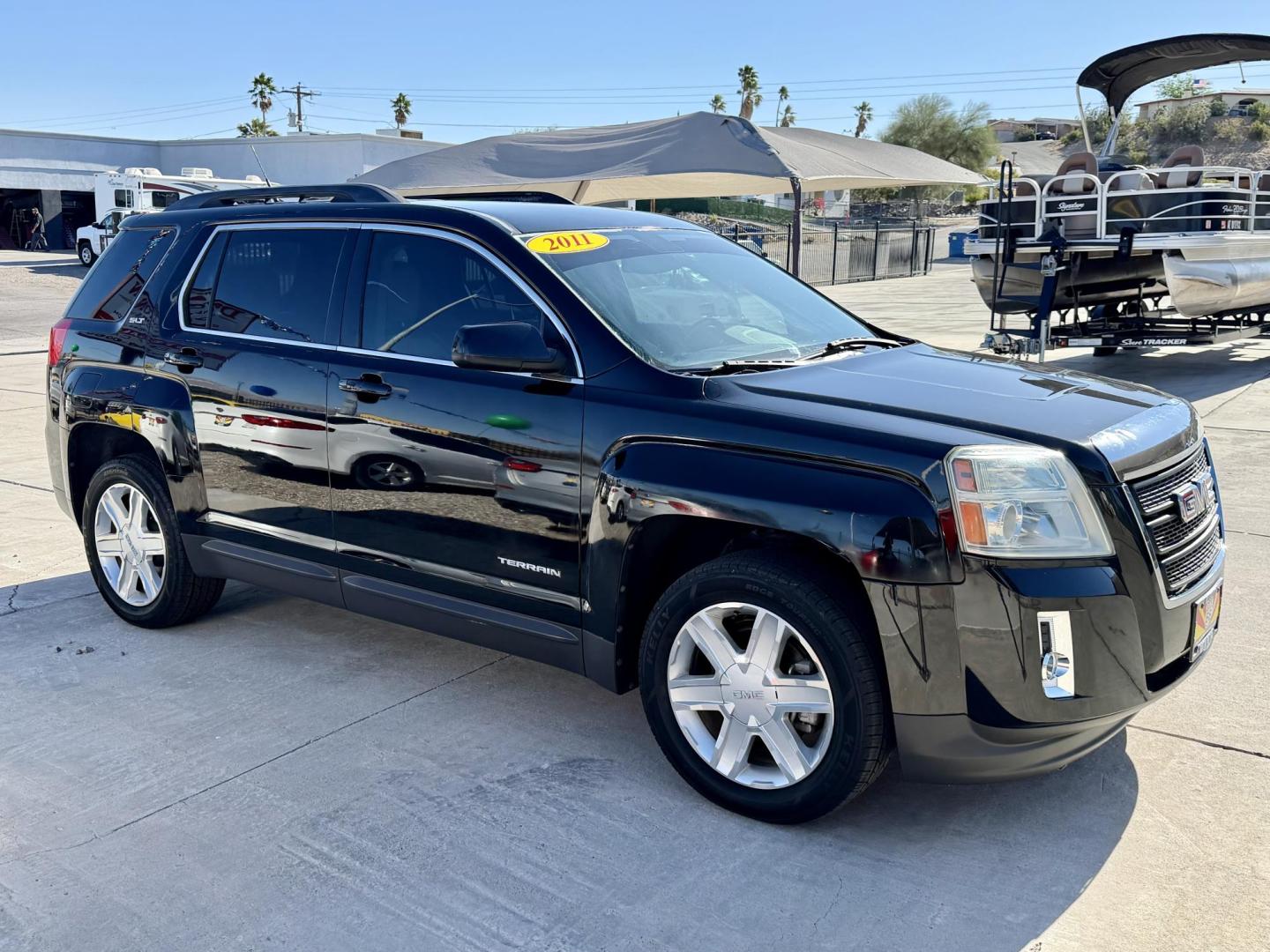 2011 Black GMC Terrain SLT1 FWD (2CTALUEC9B6) with an 2.4L L4 DOHC 16V engine, 6-Speed Automatic transmission, located at 2190 Hwy 95, Bullhead City, AZ, 86442, (928) 704-0060, 0.000000, 0.000000 - 2011gmc Terrain SLT-1. 2 owner clean carfax. Recently serviced, new tires. Leather loaded. 88k miles. In house financing available. Buy Here Pay Here. Free warranty. Free carfax. We finance. Only at Dunton Motors. - Photo#1