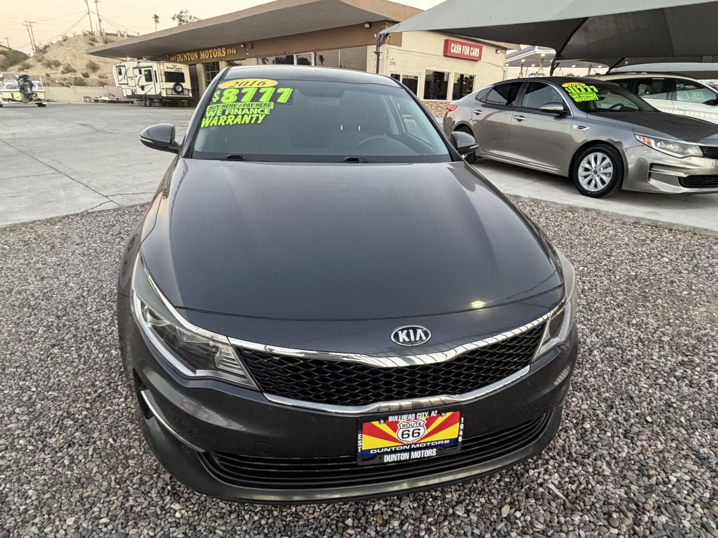 2016 Charcoal Kia Optima , located at 2190 Hwy 95, Bullhead City, AZ, 86442, (928) 704-0060, 0.000000, 0.000000 - 2016 Kia optima LX . 2.4 i4 engine . Newer engine recently installed with warranty only 80k on engine . Complete safety and serviced .- Photo#1