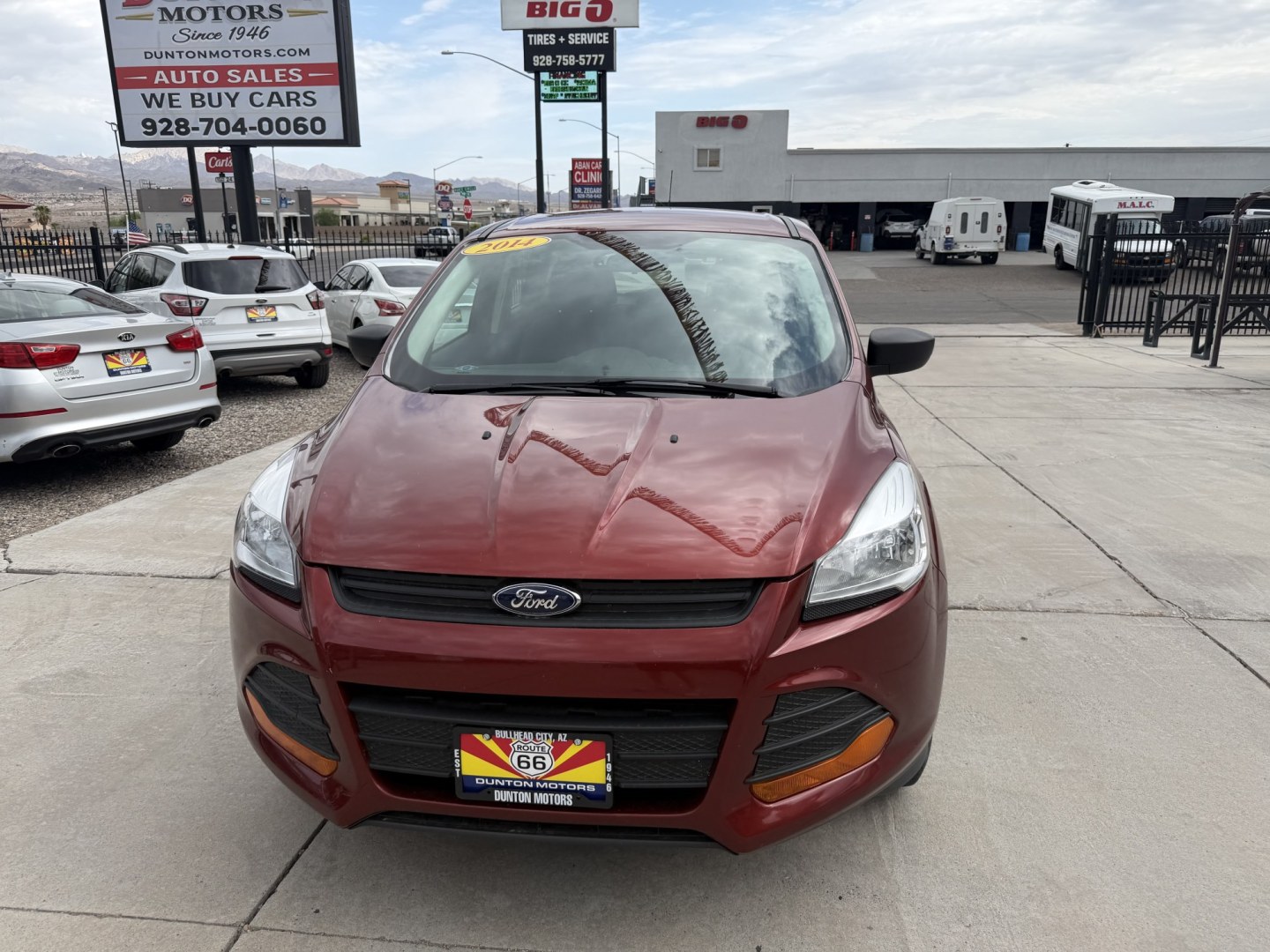 2014 Red Ford Escape S FWD (1FMCU0F7XEU) with an 2.5L L4 DOHC 16V engine, 6-Speed Automatic transmission, located at 2190 Hwy 95, Bullhead City, AZ, 86442, (928) 704-0060, 0.000000, 0.000000- Photo#1
