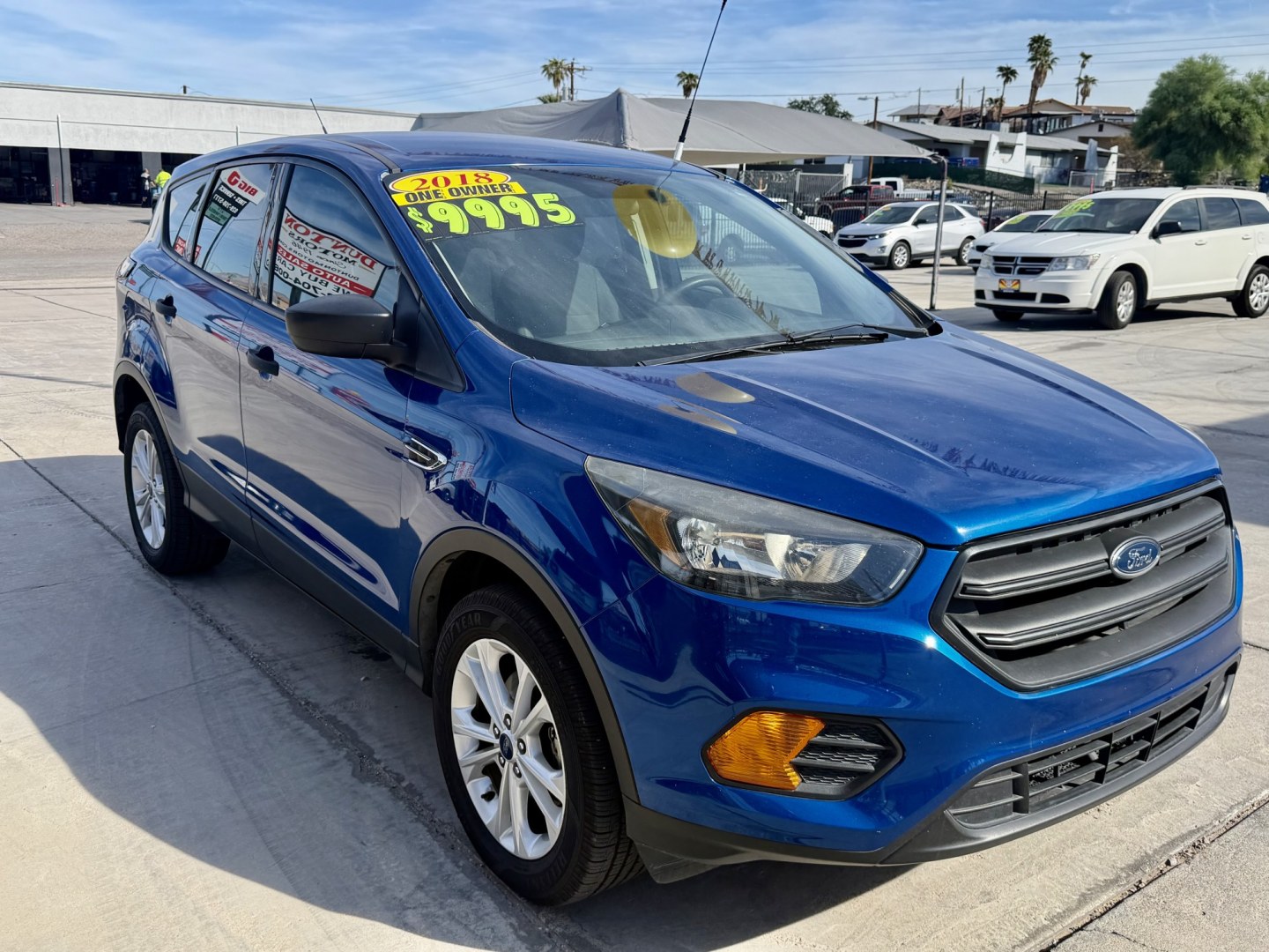 2018 Blue Ford Escape S FWD (1FMCU0F73JU) with an 2.5L L4 DOHC 16V engine, 6A transmission, located at 2190 Hwy 95, Bullhead City, AZ, 86442, (928) 704-0060, 0.000000, 0.000000 - 1 owner arizona car. free carfax.- Photo#8
